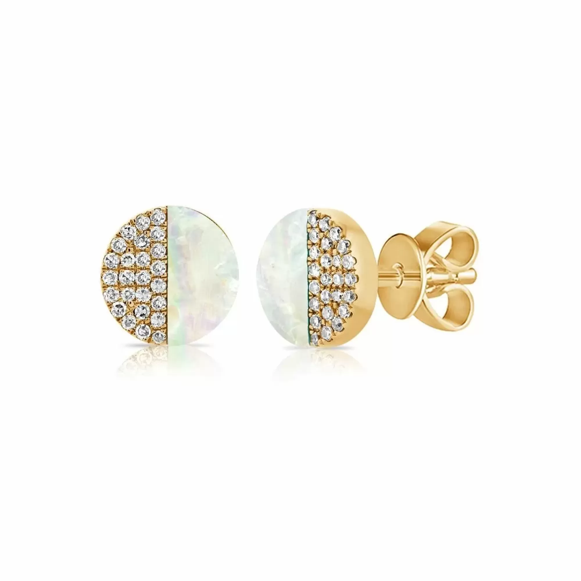 London Collection 14K Mother Of Pearl And Diamond Stud Earrings Best Sale