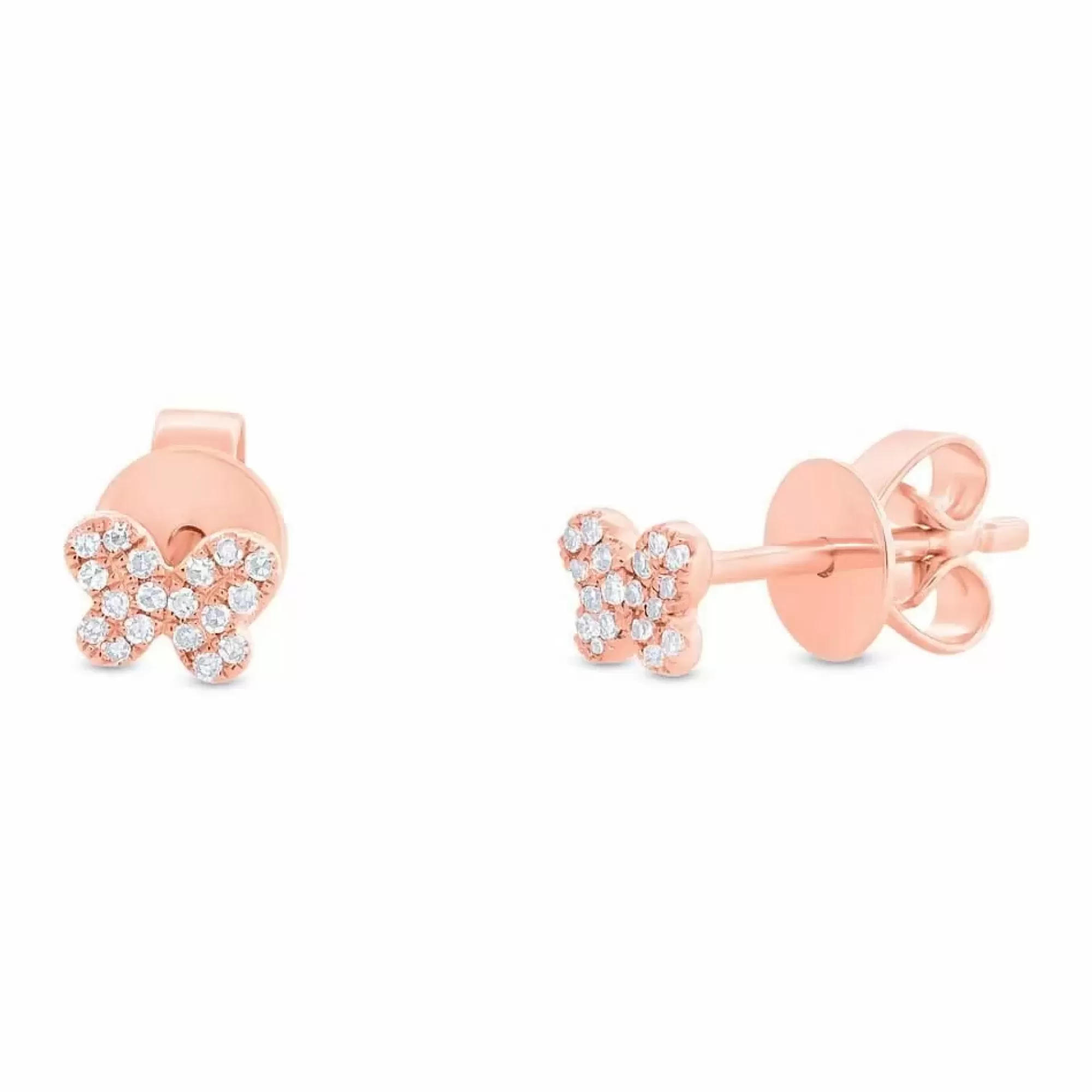 London Collection 14K Pave Diamond Butterfly Stud Earrings Outlet