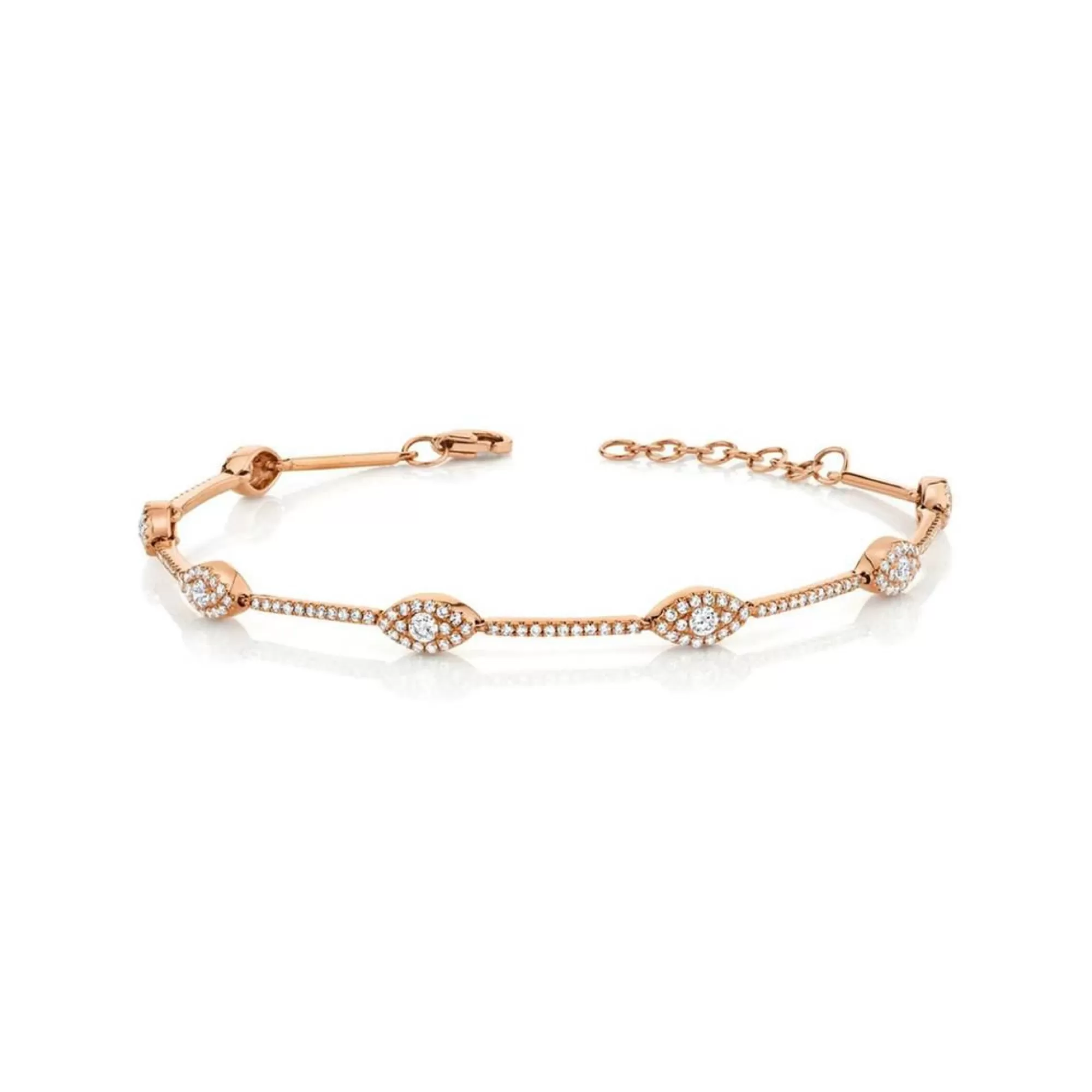 * London Collection 14K Rose Gold Diamond Eye Station Bracelet Cheap