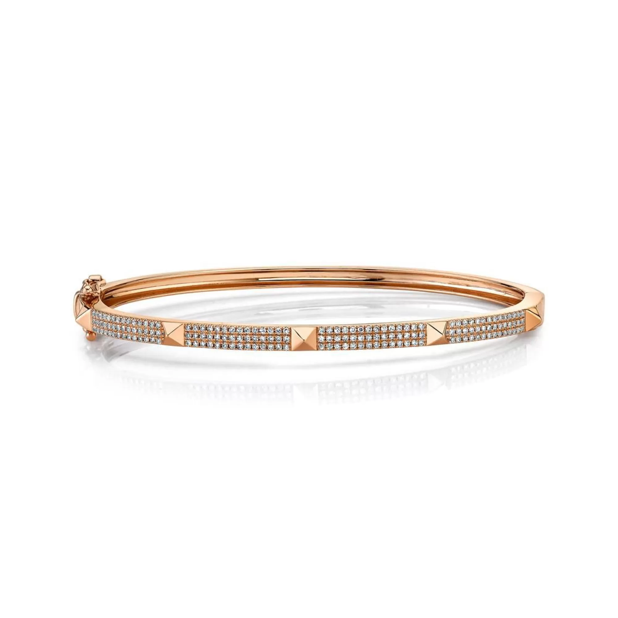 London Collection 14K Rose Gold Diamond Pave Bangle Bracelet Best Sale