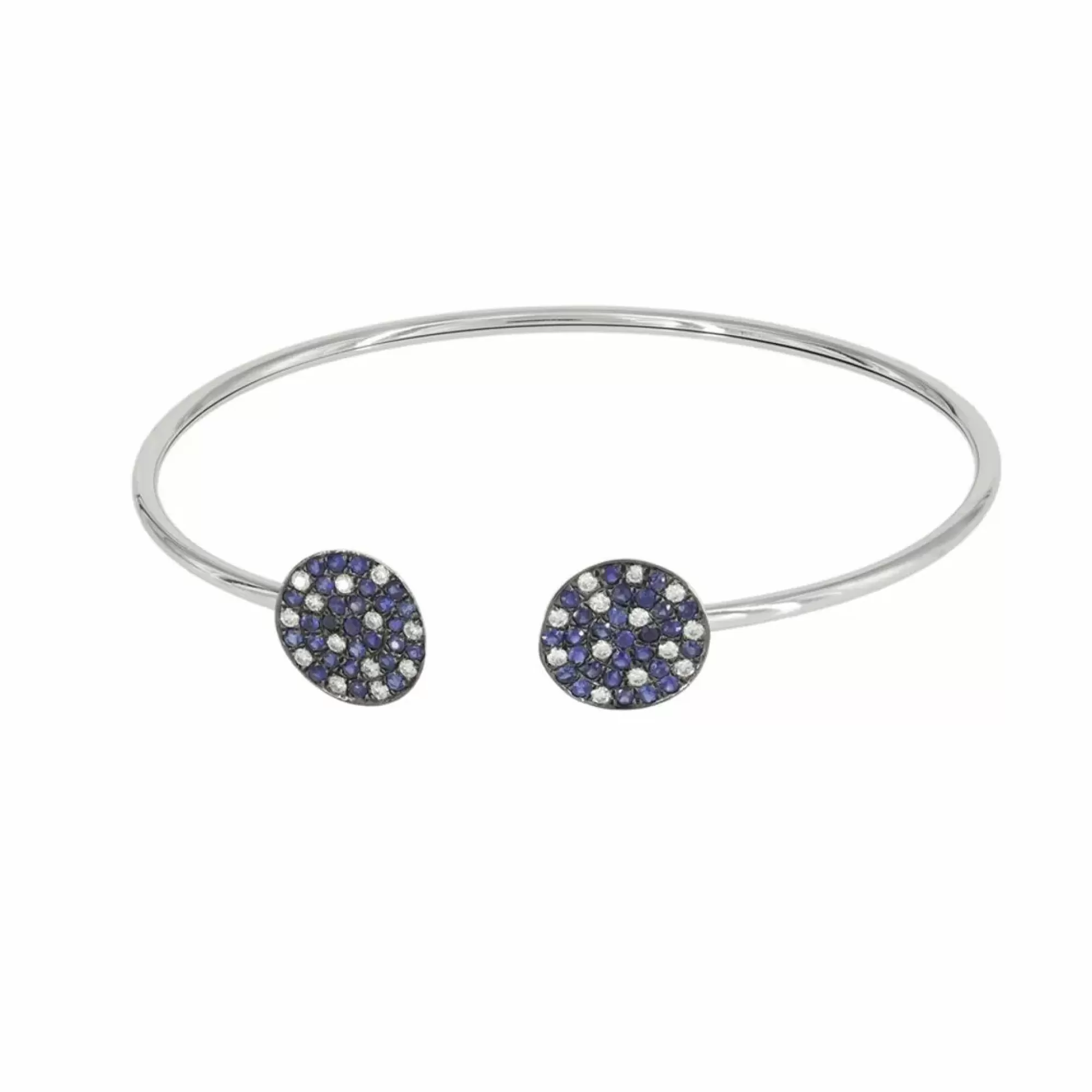 London Collection 14K Sapphire And Diamond Disc Cuff Bracelet Fashion