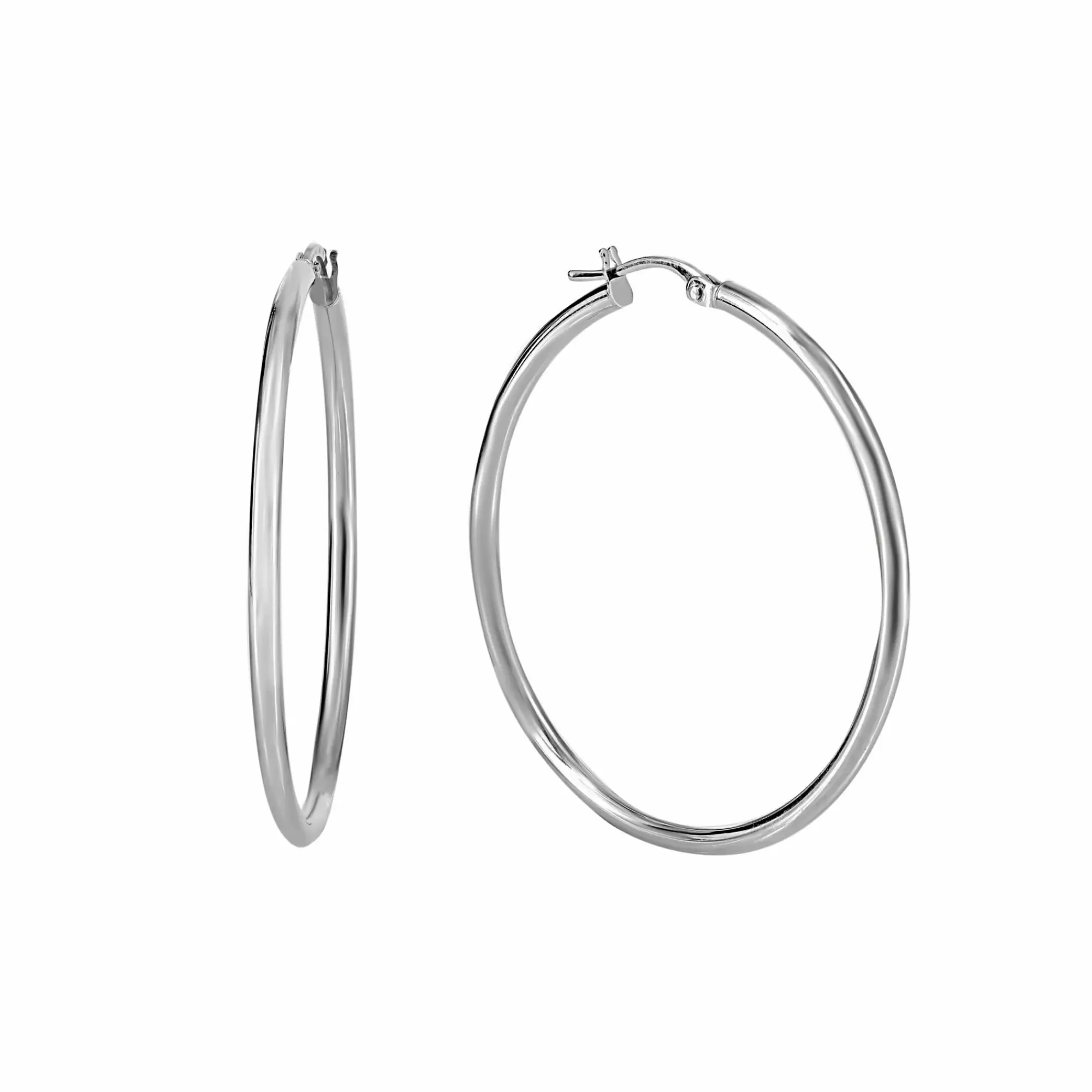 * London Collection 14K White Gold 2X35Mm Polished Hoop Earrings Outlet