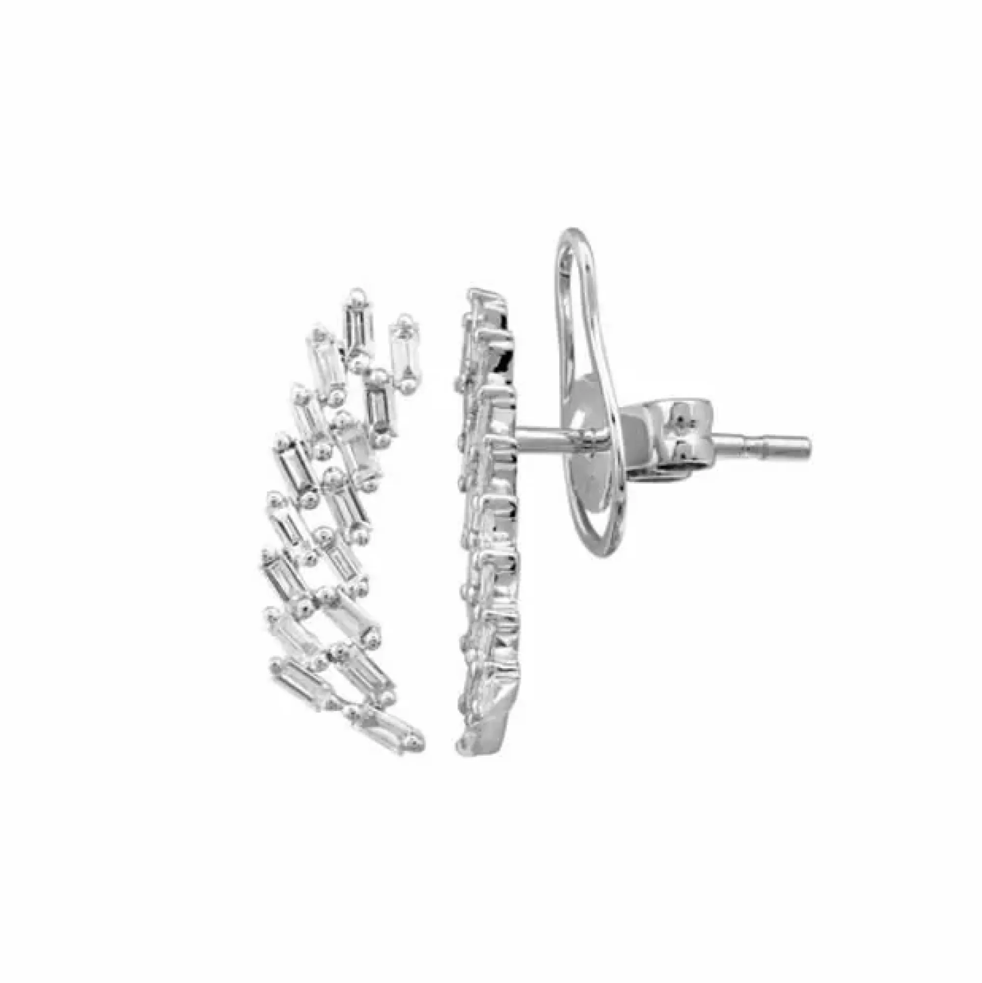 London Collection 14K White Gold Baguette Diamond Ear Crawlers Store