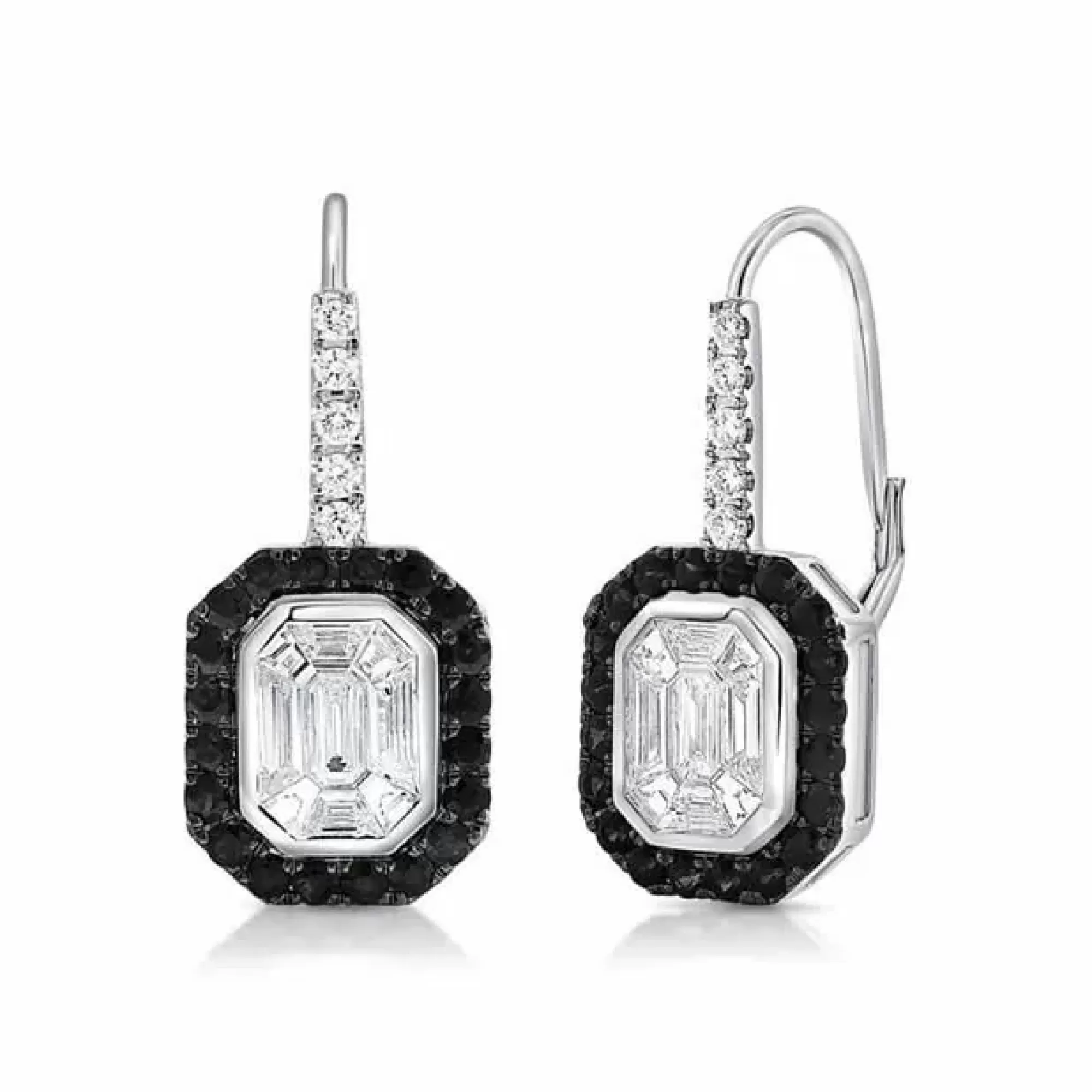 London Collection 14K White Gold Diamond And Gemstone Drop Earrings Shop