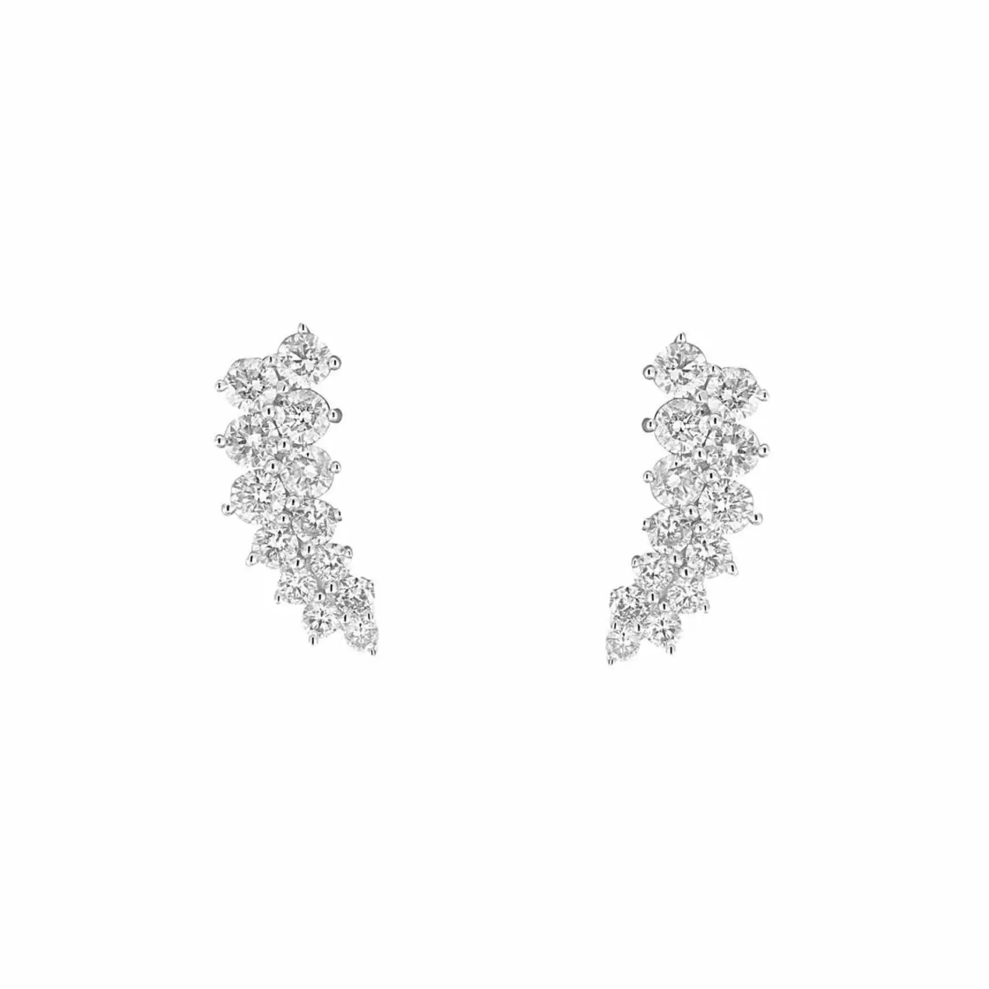 London Collection 14K White Gold Diamond Double Row Ear Crawlers Shop
