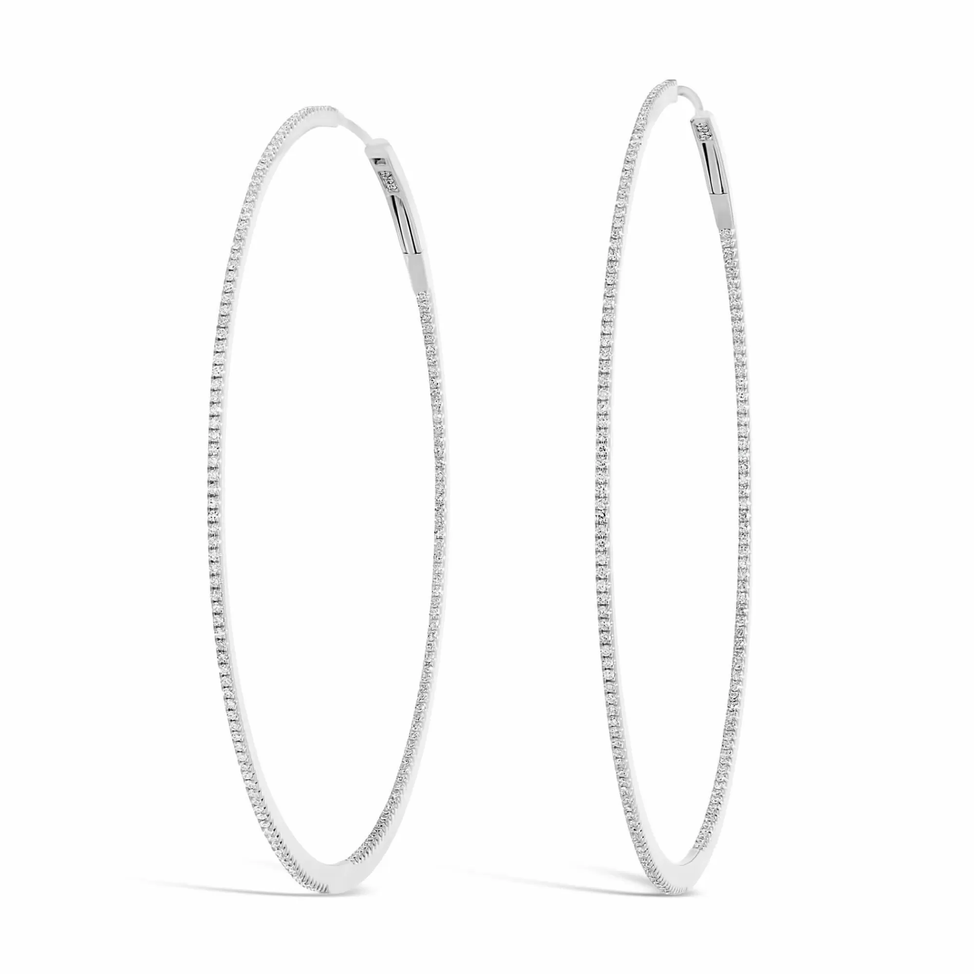 * London Collection 14K White Gold Diamond Inside Out Hoop Earrings Online