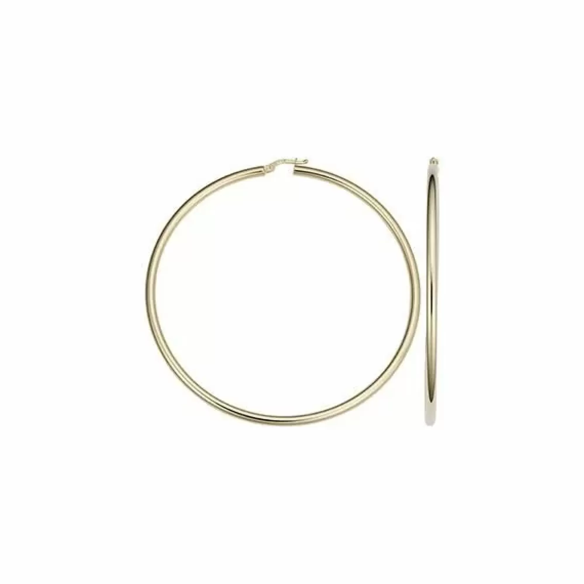 * London Collection 14K Yellow Gold 3X70Mm Hoop Earrings Best Sale