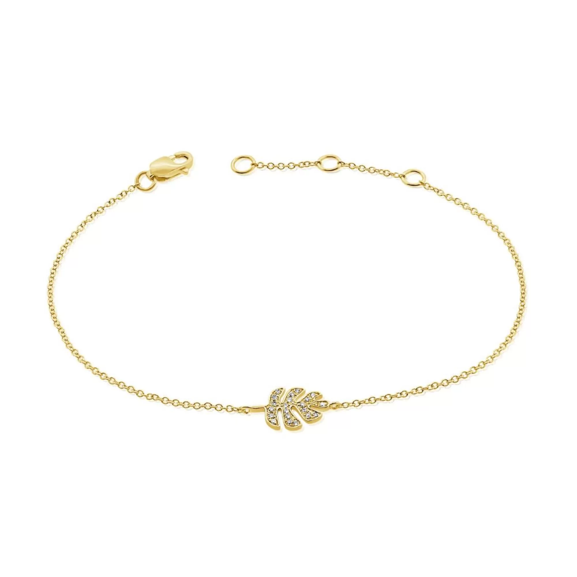 * London Collection 14K Yellow Gold And Diamond Monstera Leaf Chain Bracelet Online