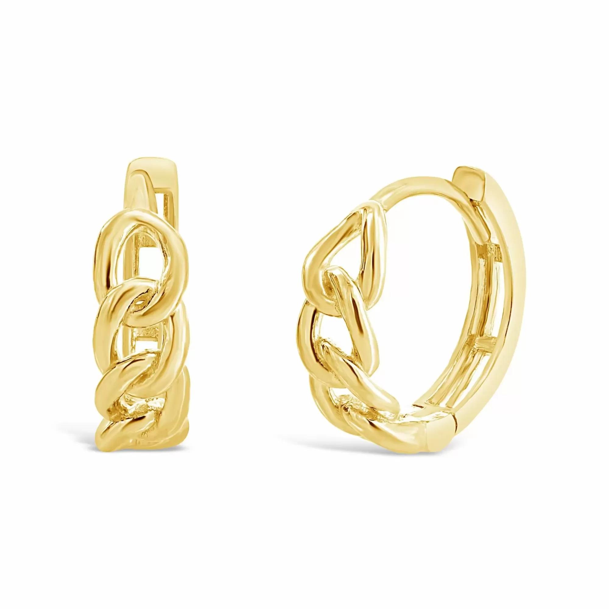 * London Collection 14K Yellow Gold Cuban Link Chain Huggie Earrings Store