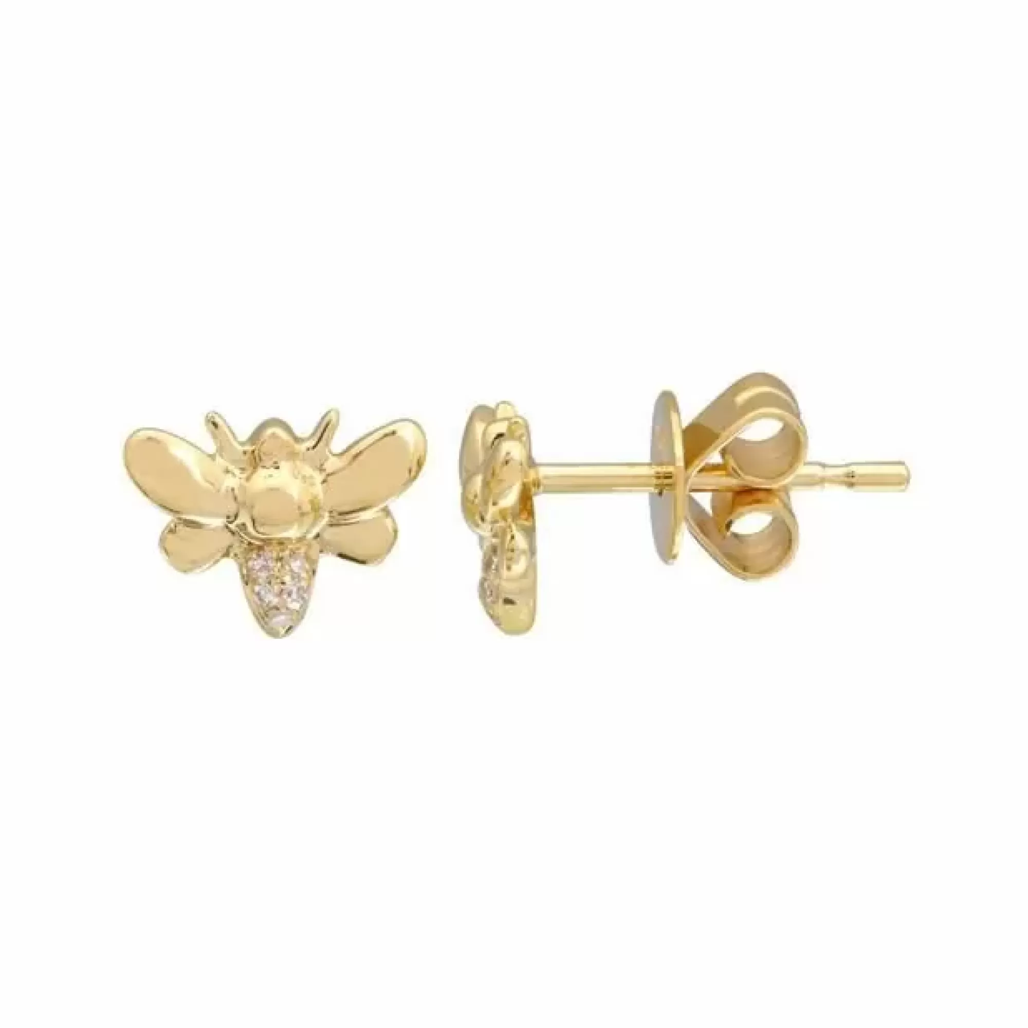 * London Collection 14K Yellow Gold Diamond Bee Stud Earrings Clearance