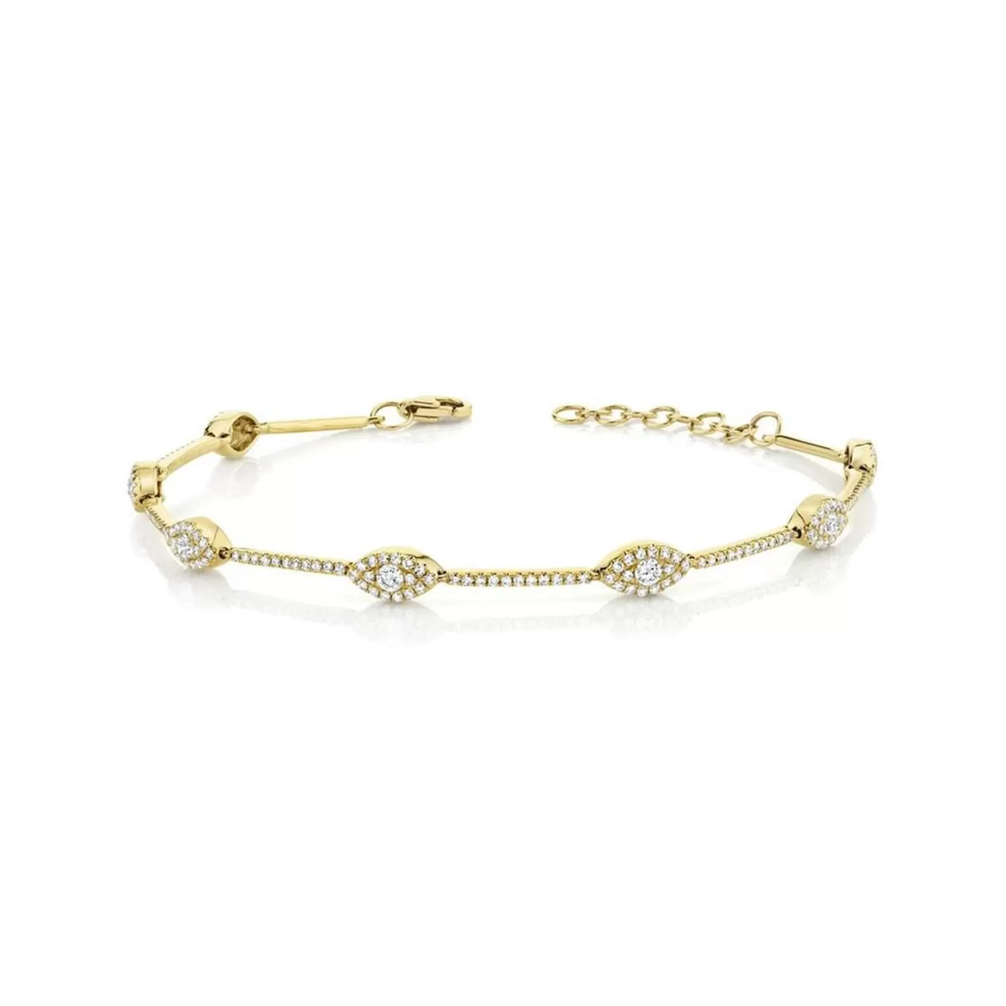 London Collection 14K Yellow Gold Diamond Eye Station Bracelet Fashion