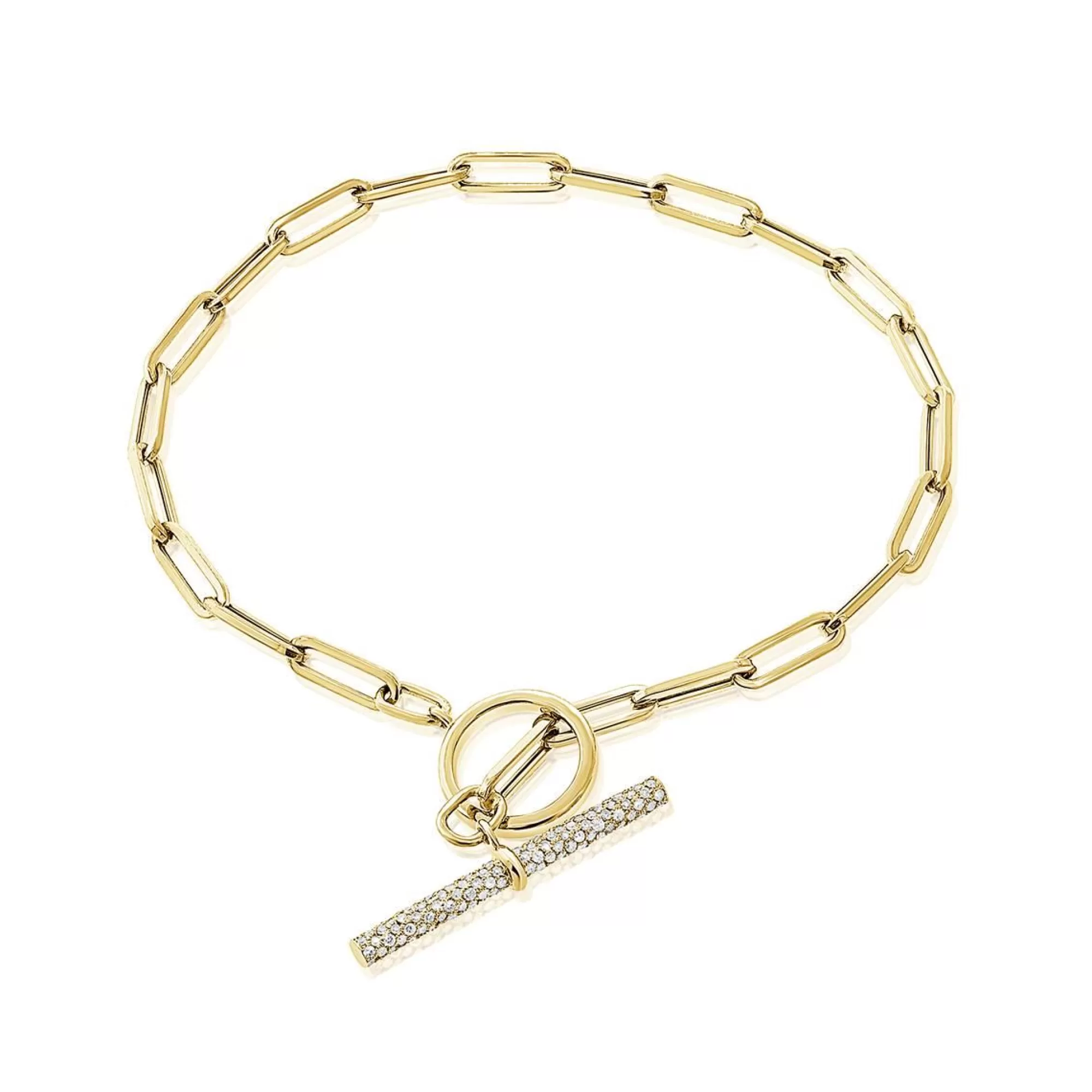 London Collection 14K Yellow Gold Diamond Toggle Link Bracelet Store