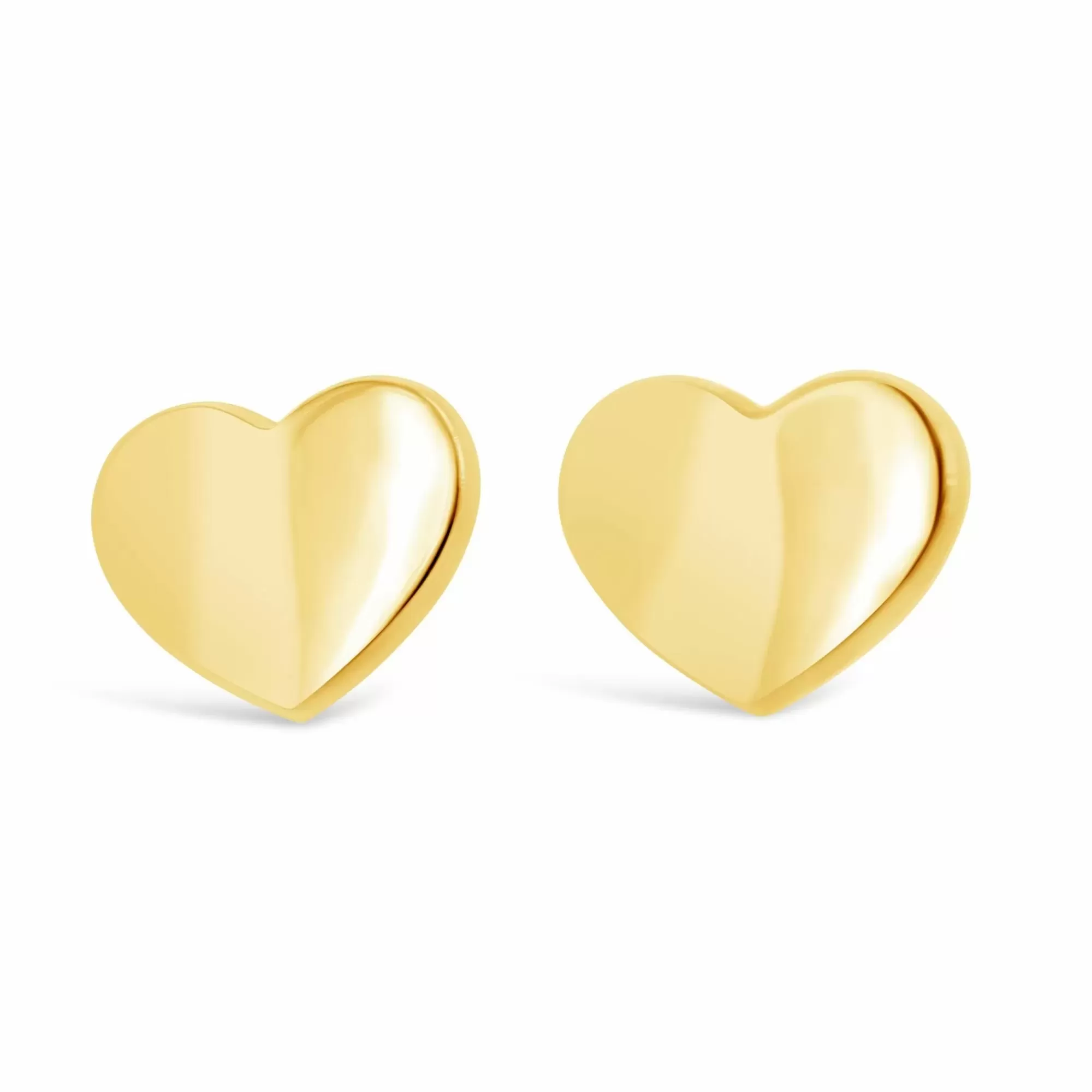 * London Collection 14K Yellow Gold Flat Heart Stud Earrings Shop