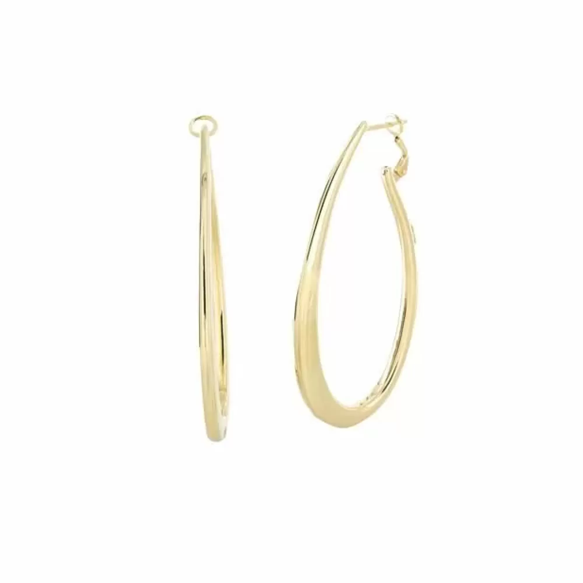 * London Collection 14K Yellow Gold Graduated Oval Hoop Earrings Shop