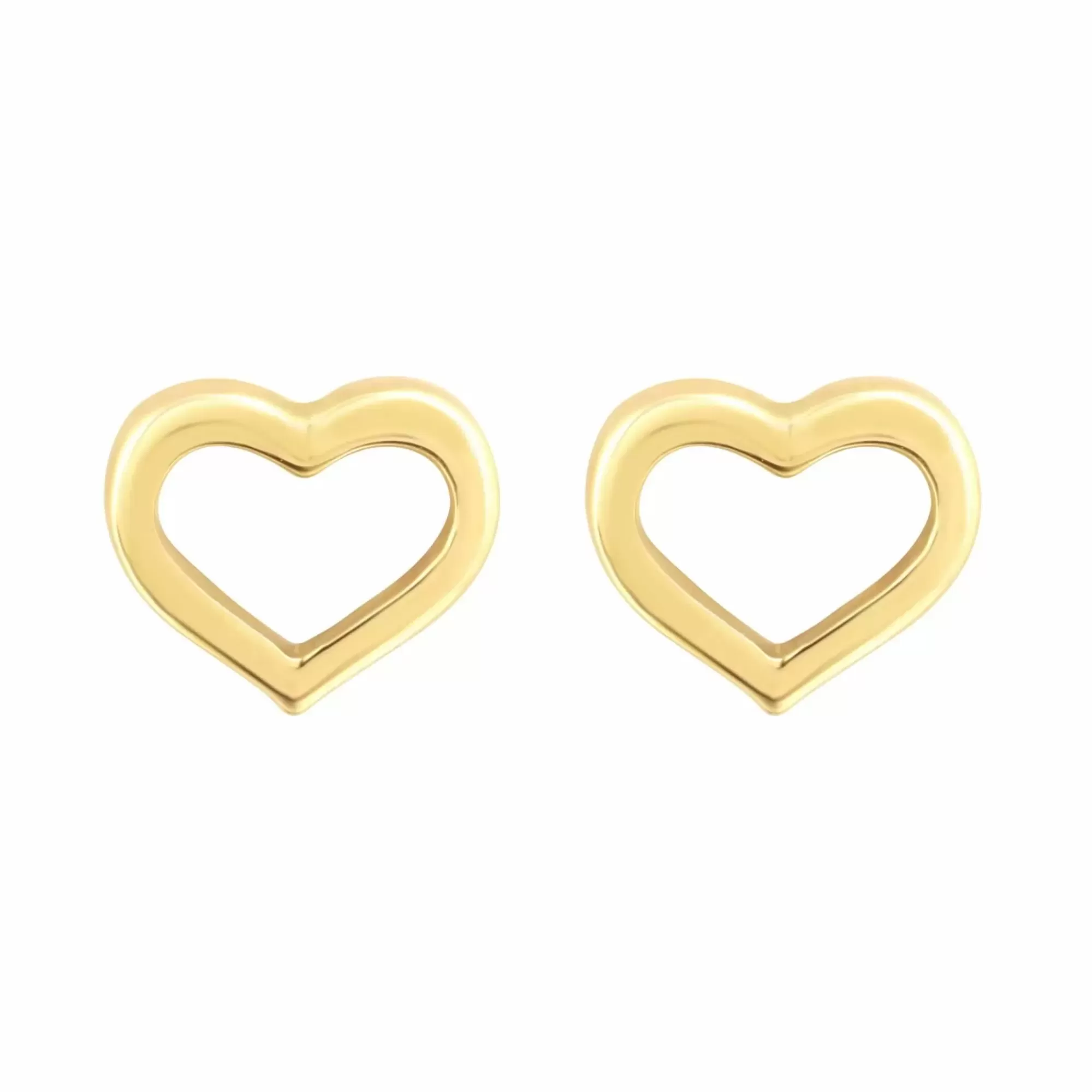 * London Collection 14K Yellow Gold Small Open Heart Stud Earrings Shop