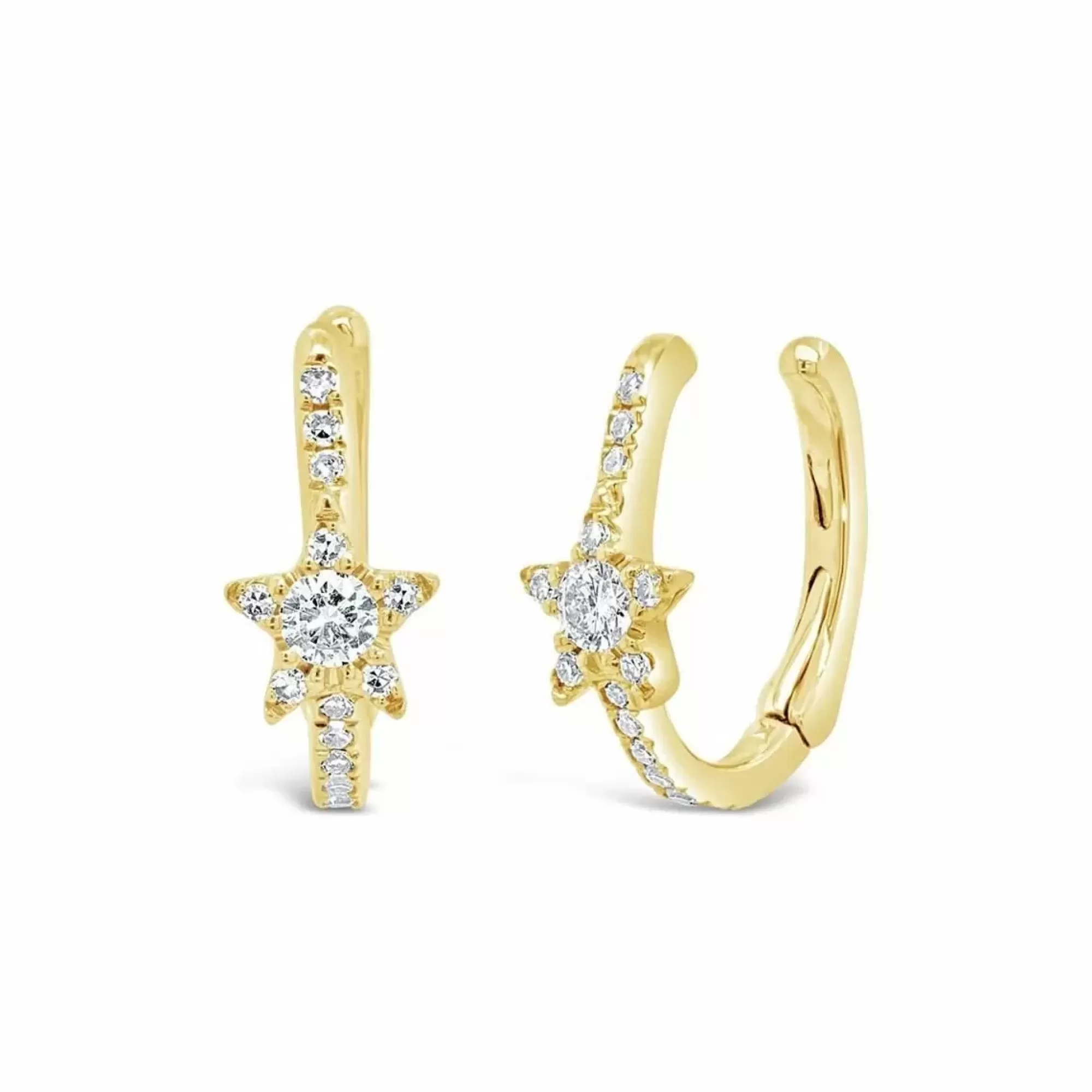 London Collection 14K Yellow Gold Star Ear Cuffs Flash Sale