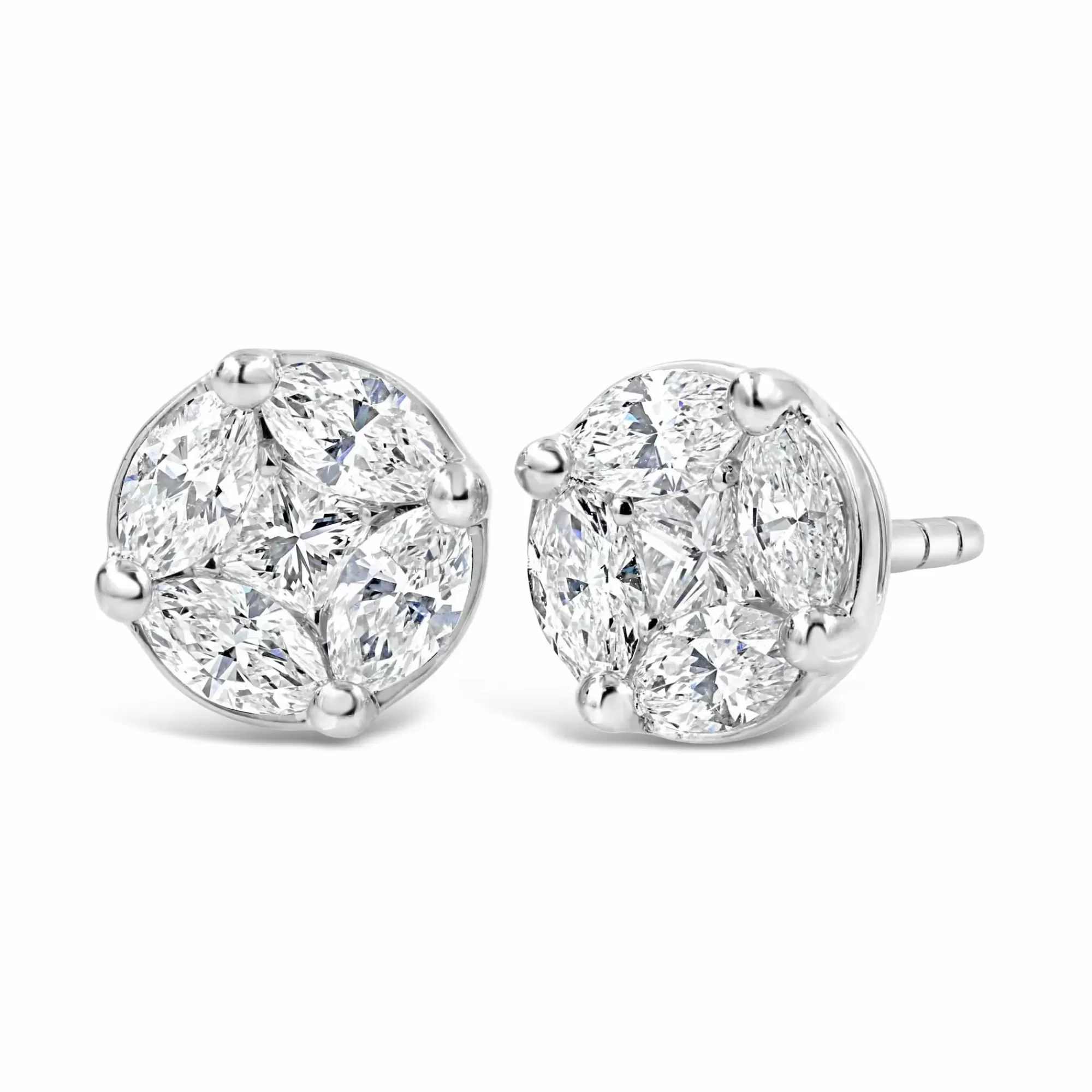 * London Collection 18K Illusion Diamond Stud Earrings Clearance