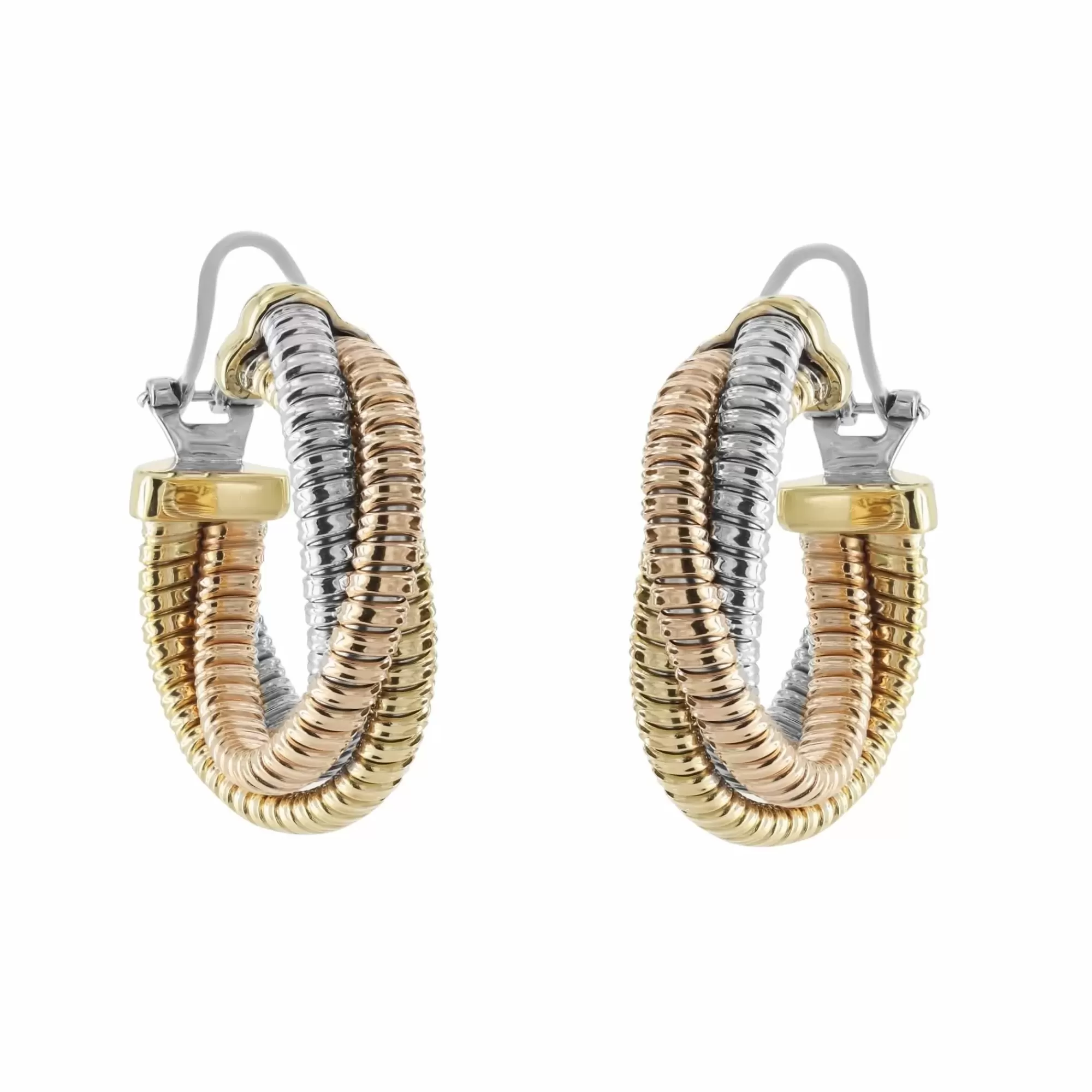 * London Collection 18K Multicolor Triple Micro Cabu Earrings Cheap