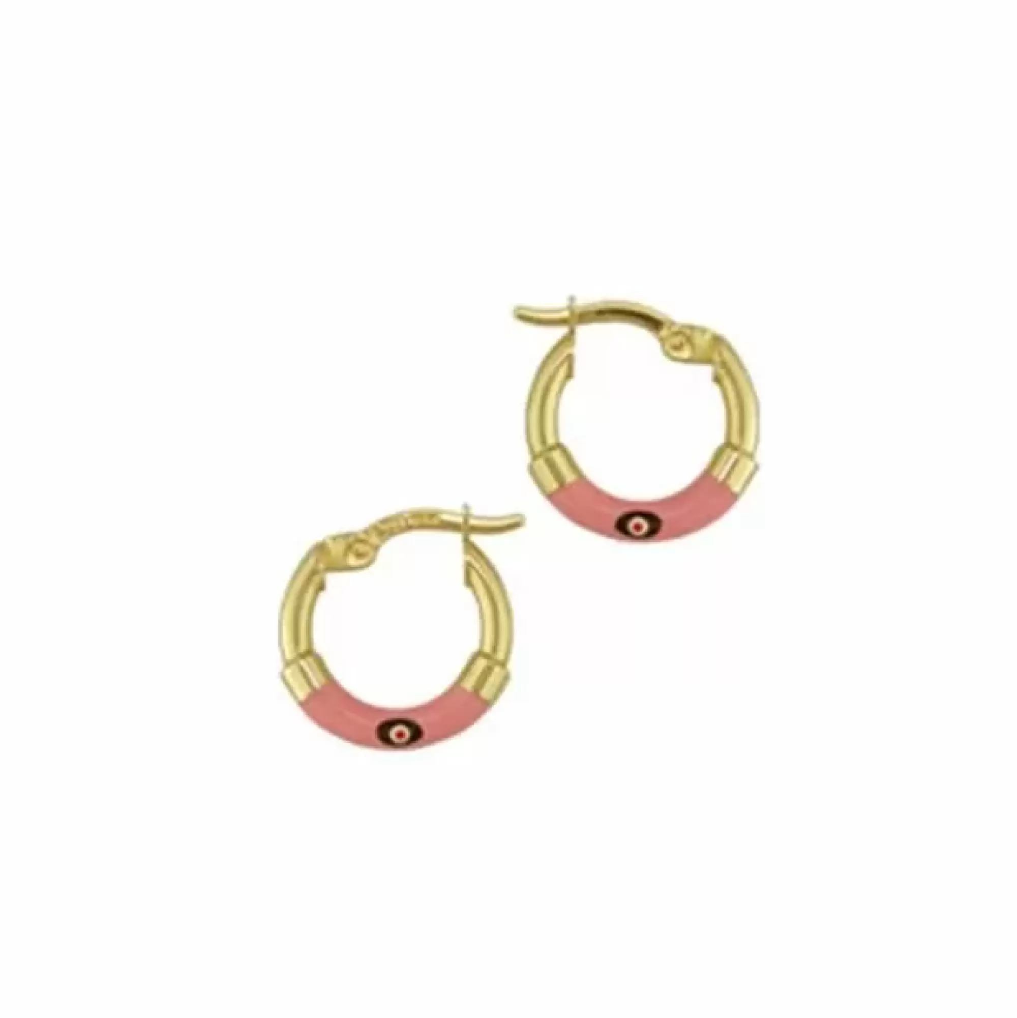 * London Collection 18K Pink Enamel Baby Hoops New