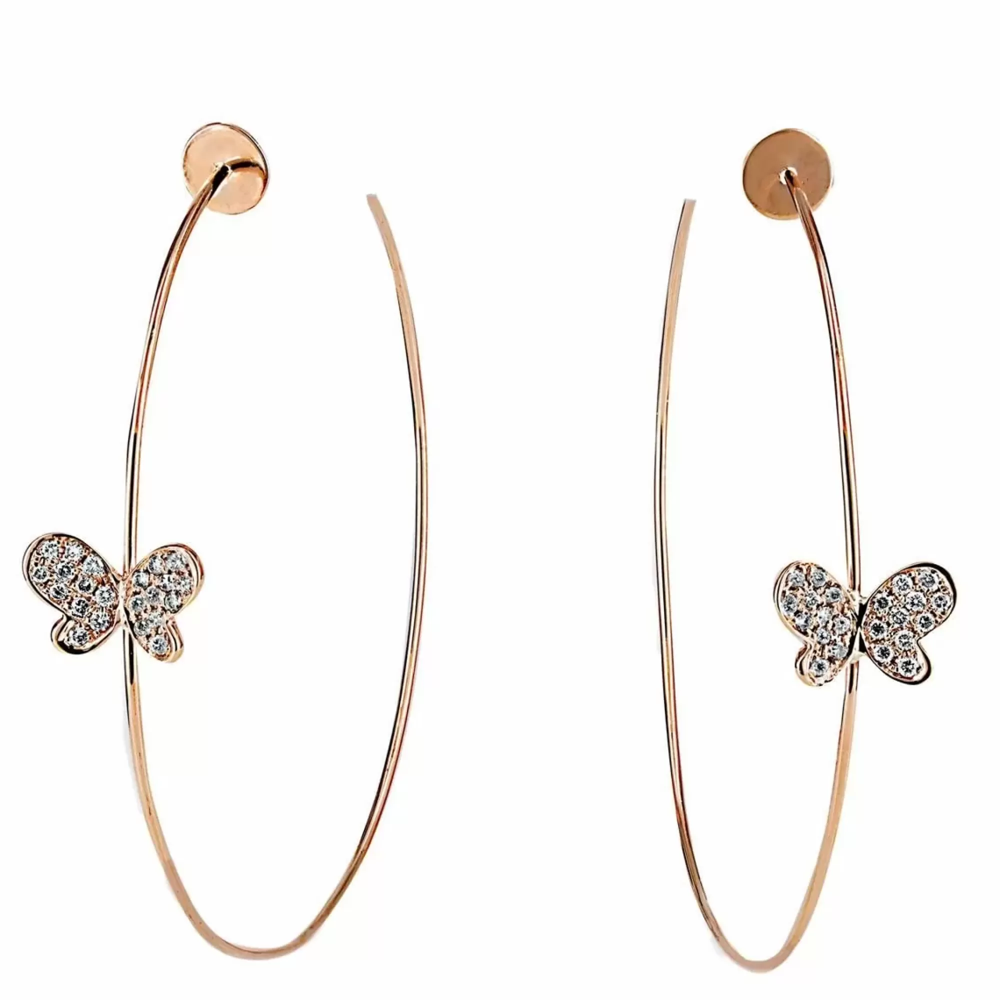 * London Collection 18K Rose Gold Diamond Butterfly Hoop Earrings Best