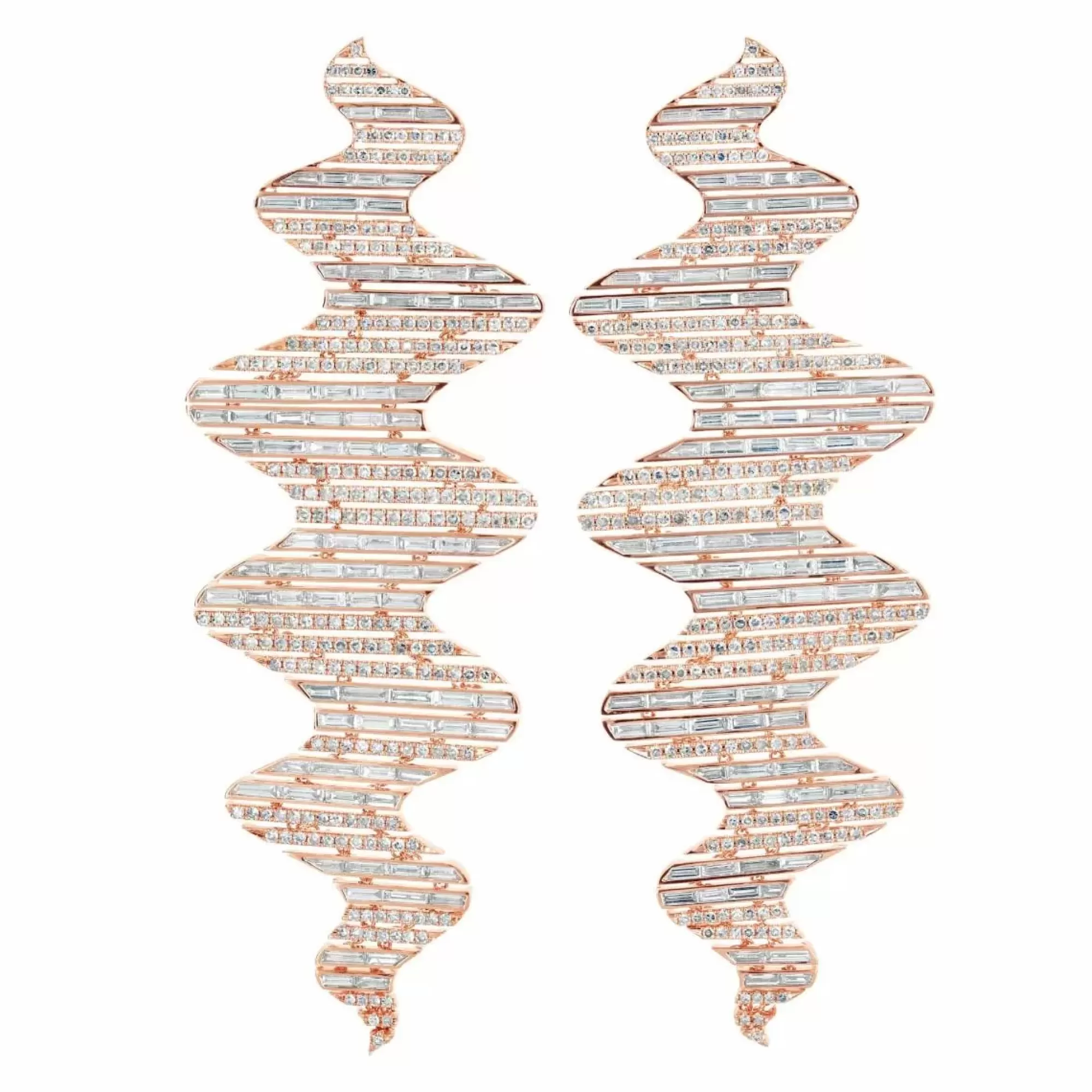 * London Collection 18K Rose Gold Diamond Zig Zag Earrings Sale