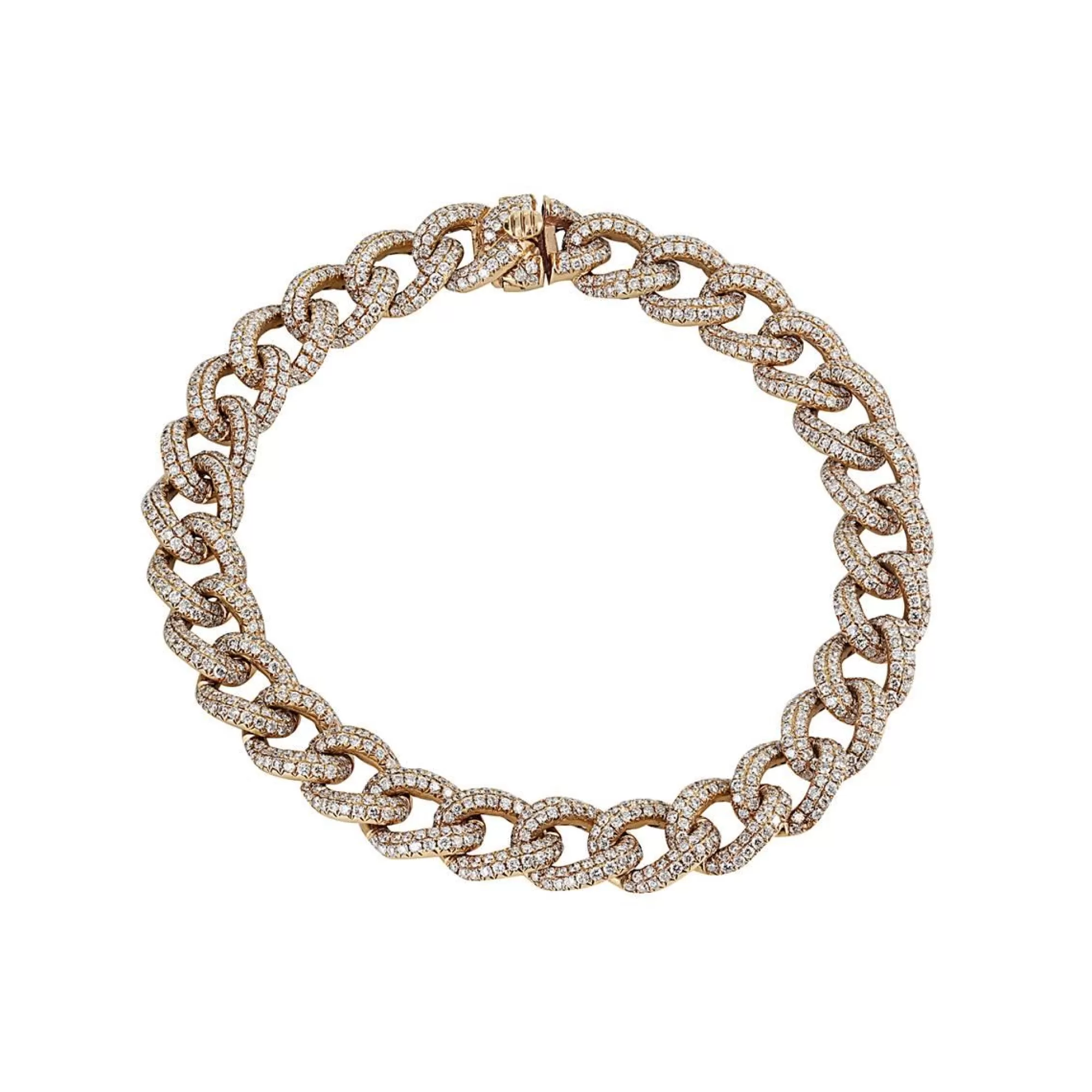 * London Collection 18K Rose Gold Pave Diamond Curb Link Bracelet Best