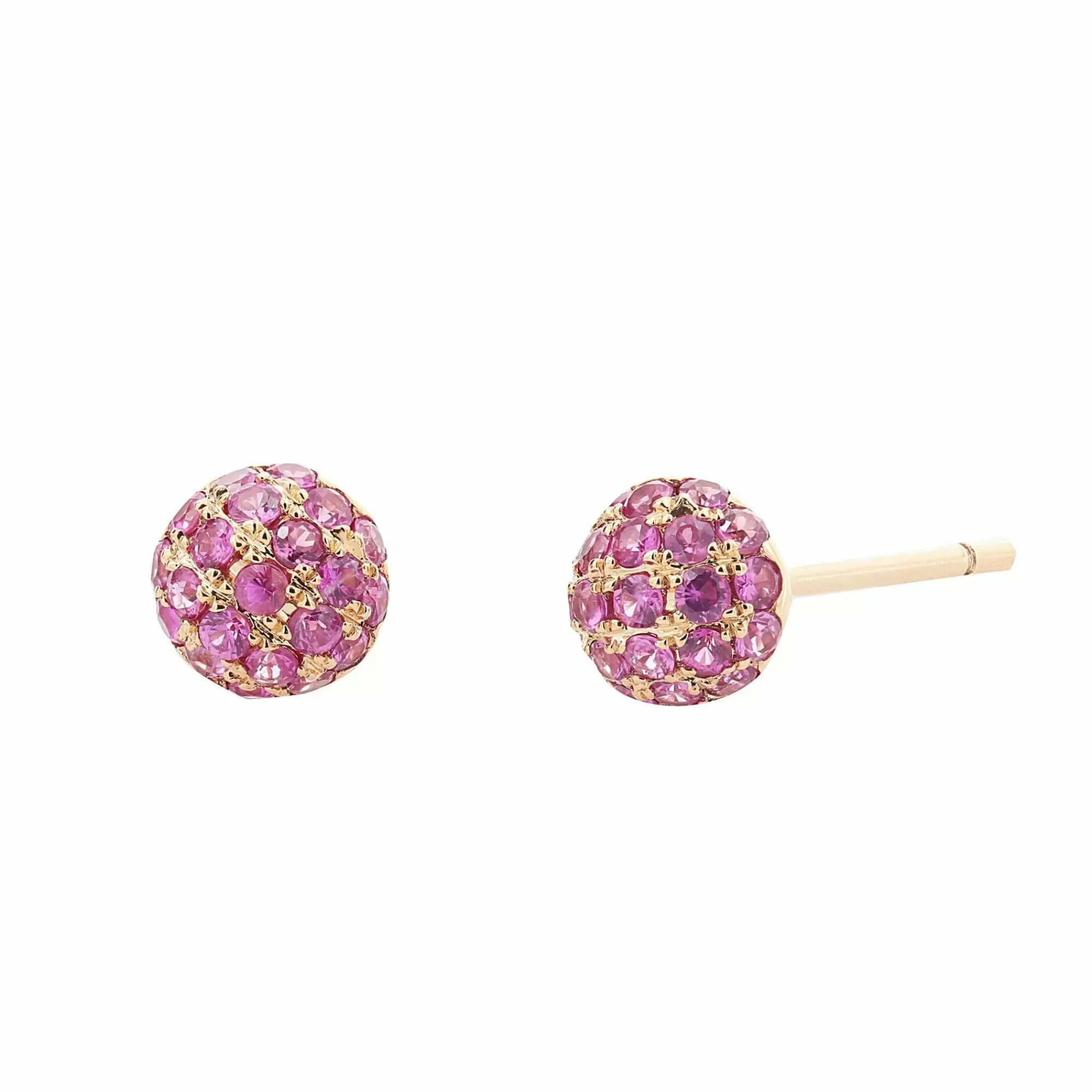 * London Collection 18K Rose Gold Pink Sapphire Stud Earrings Flash Sale