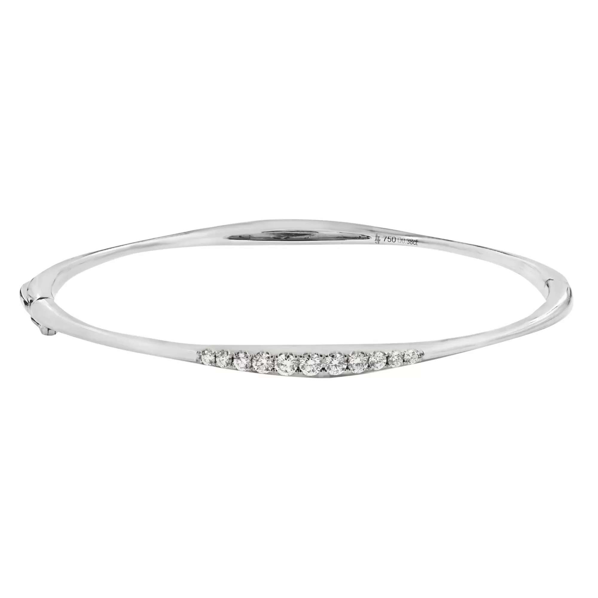 * London Collection 18K White Diamond Thin Bangle Bracelet Shop