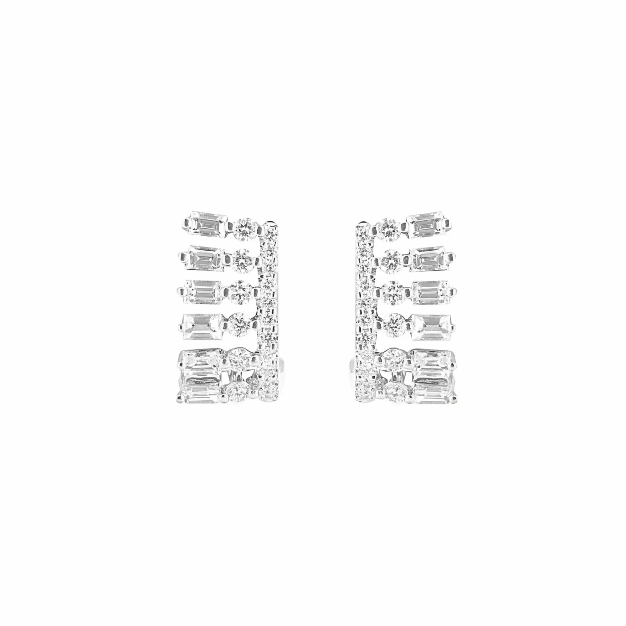 * London Collection 18K White Gold Diamond Dot And Dash Earrings Fashion