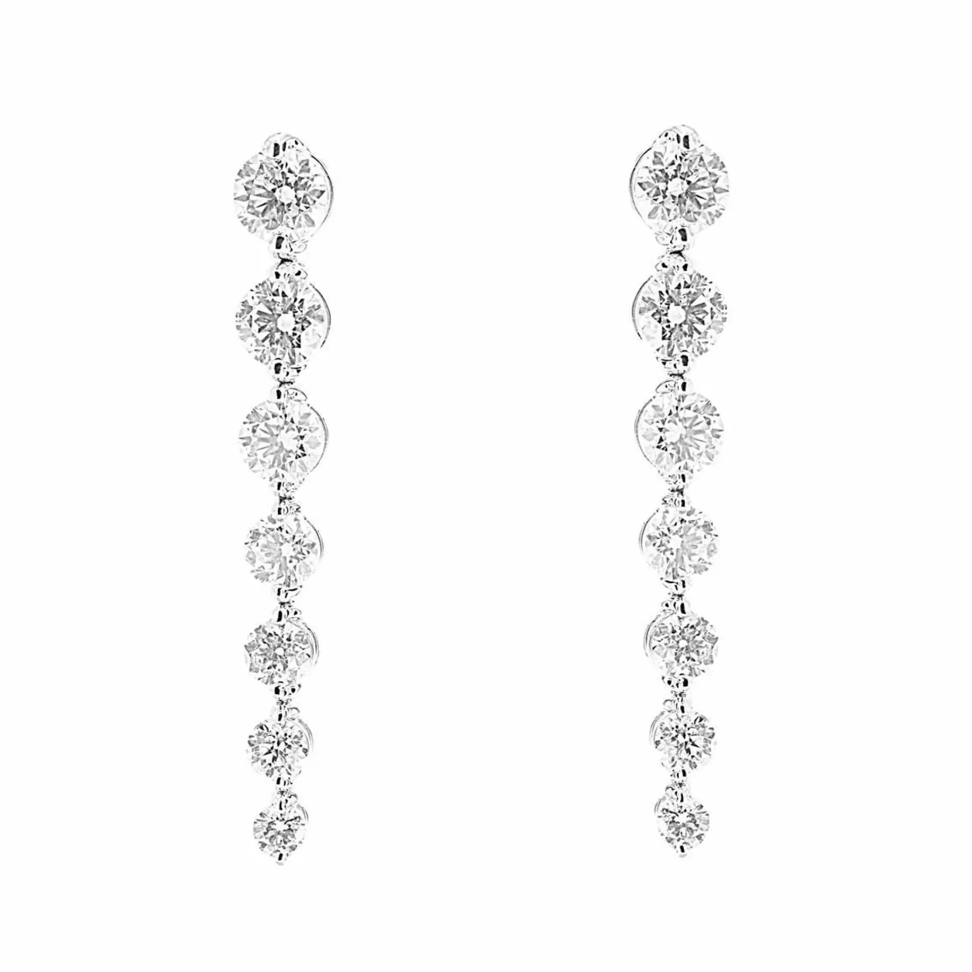 London Collection 18K White Gold Diamond Long Line Drop Earrings Best Sale