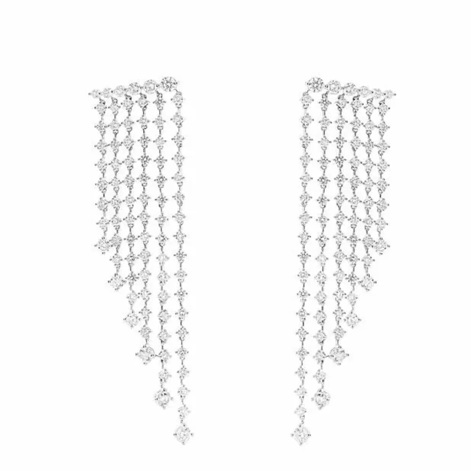 * London Collection 18K White Gold Six Row Diamond Dangle Earrings Store