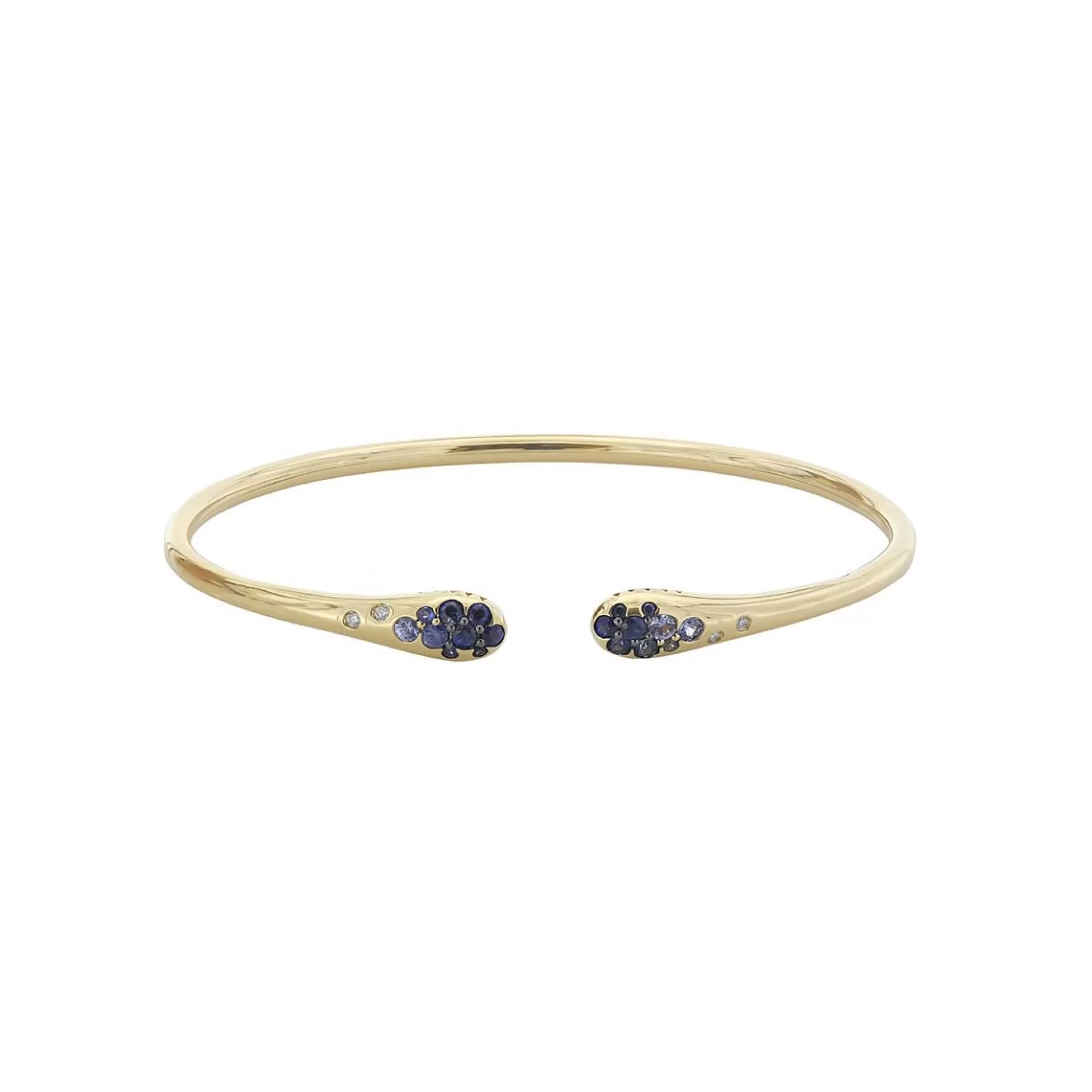 London Collection 18K Yellow Gold Blue Sapphire And Diamond Open Cuff Bracelet Online