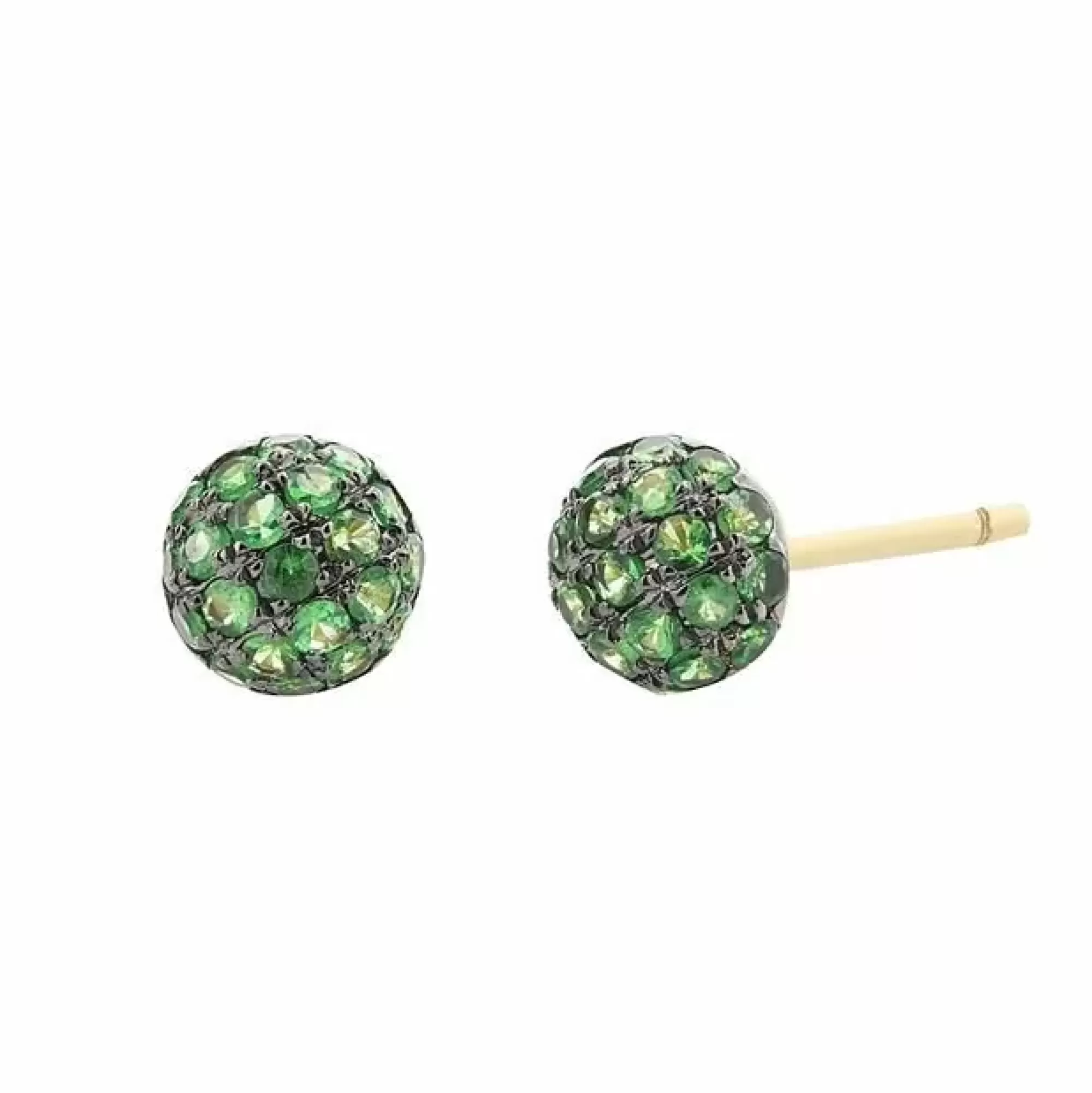 * London Collection 18K Yellow Gold Green Garnet Stud Earrings Fashion