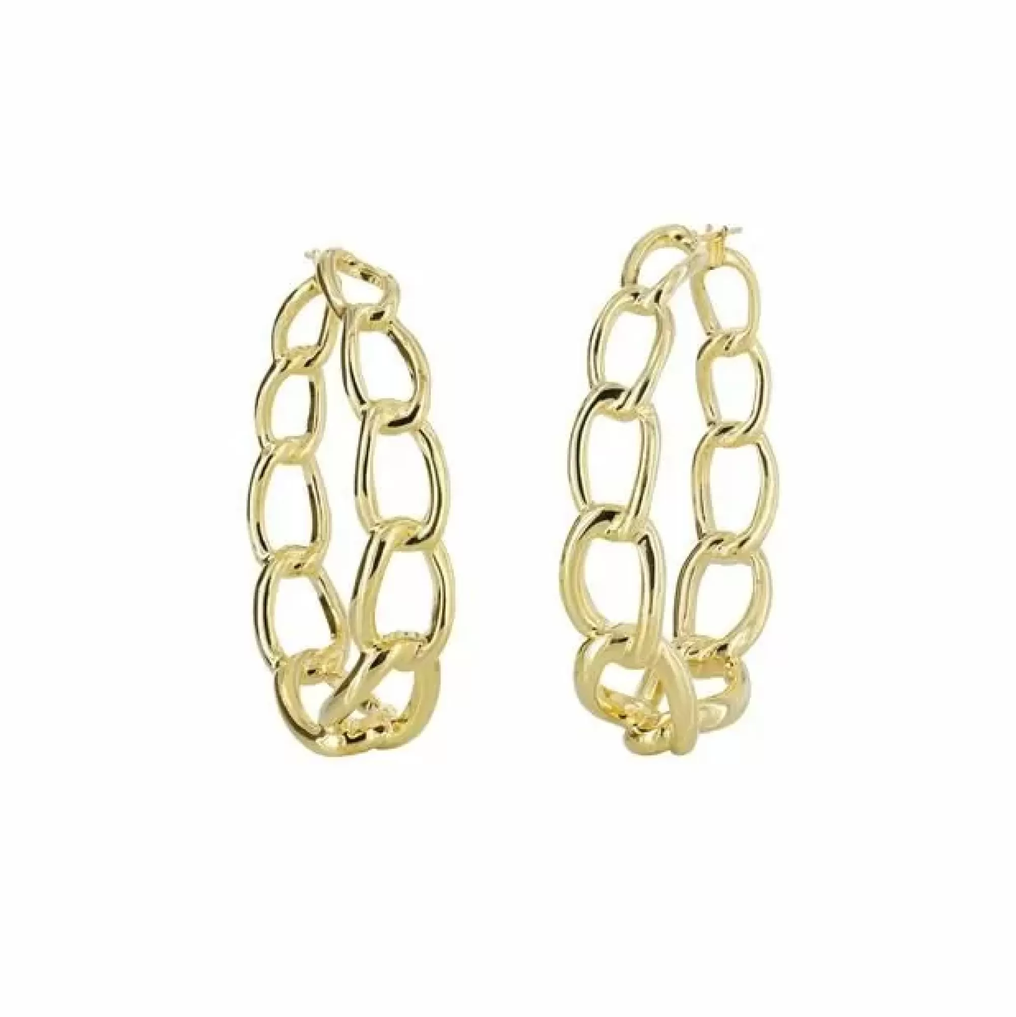 * London Collection 18K Yellow Gold Oval Link Hoop Earrings Clearance