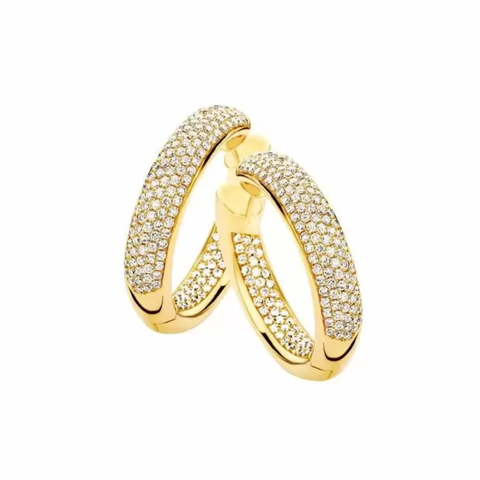 * London Collection 18K Yellow Gold Pave Diamond Inside-Outside Hoop Earrings Cheap