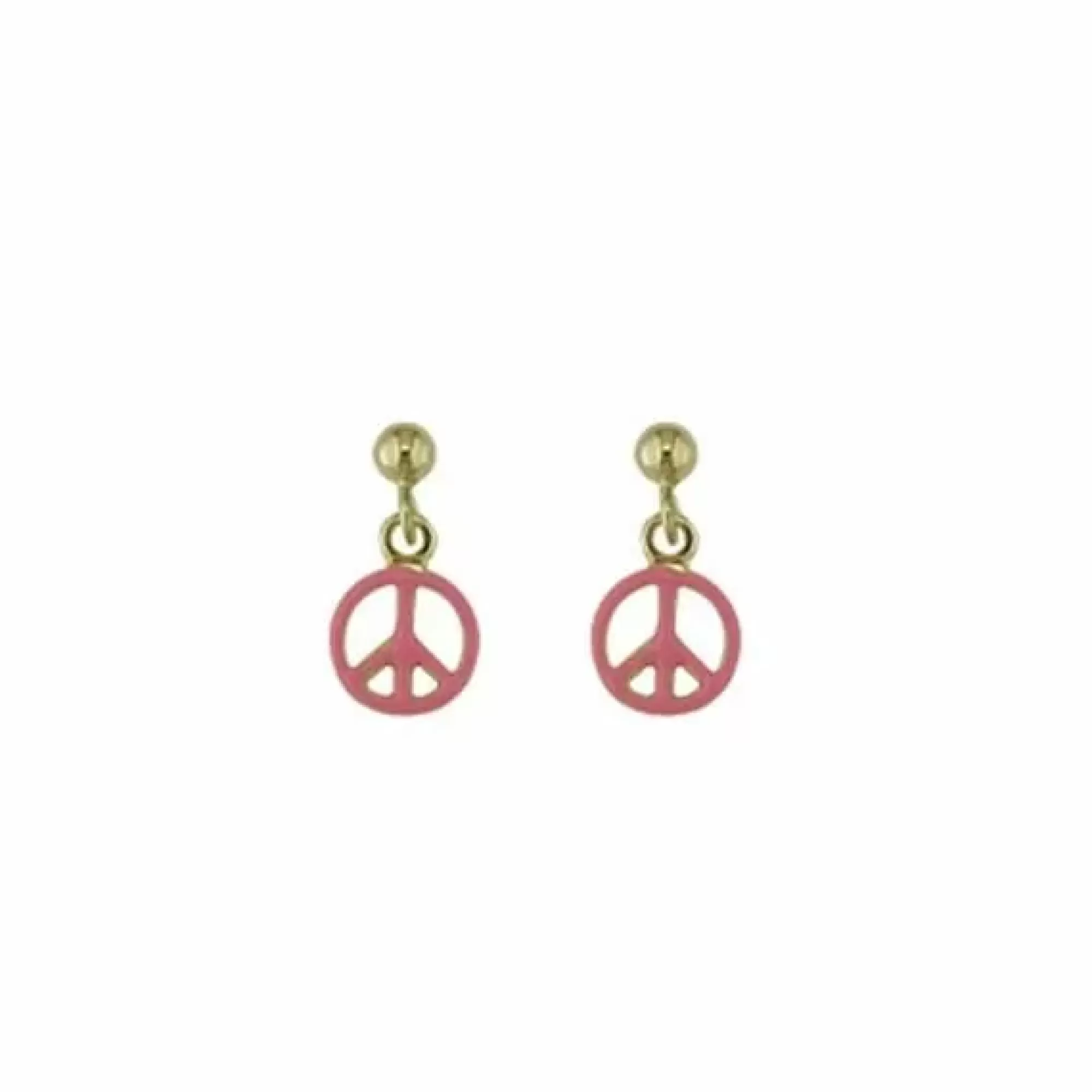 * London Collection 18K Yellow Gold Peace Sign Dangle Earrings Online