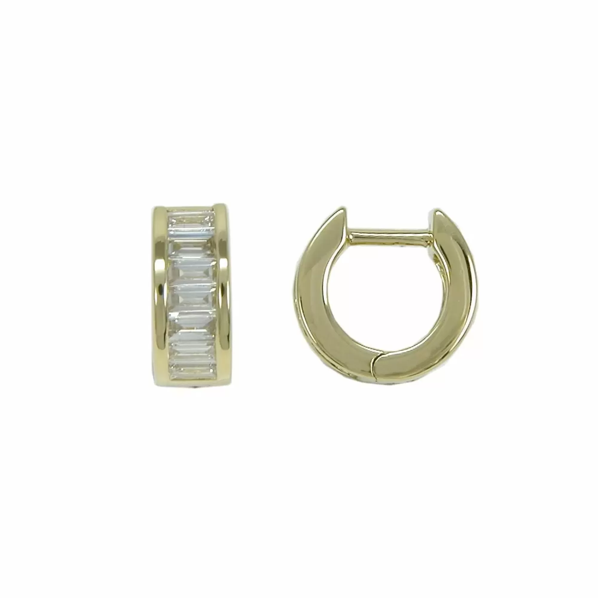 * London Collection 18K Yellow Gold Tapered Diamond Huggie Earrings Hot