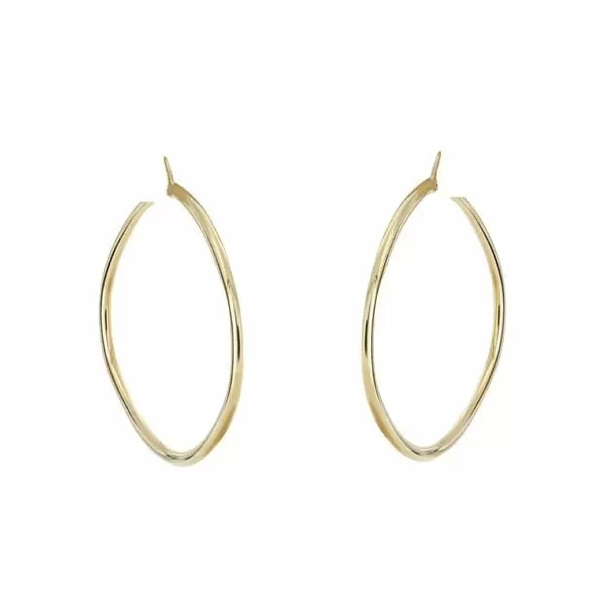 * London Collection 18K Yellow Gold Wide Oval Tube Hoop Earrings Clearance
