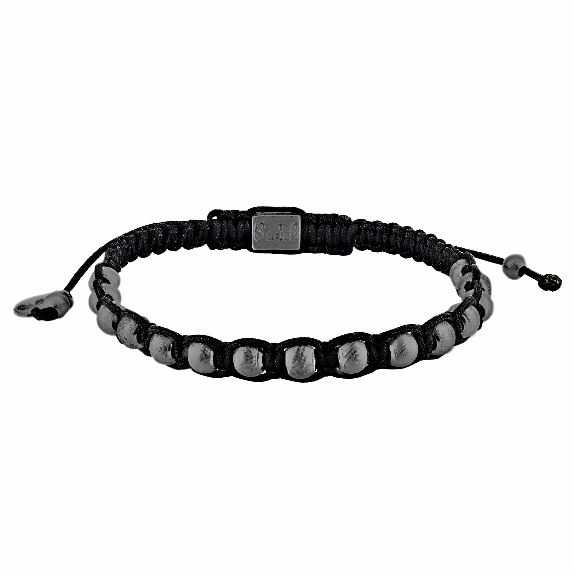 * London Collection Black Silver Satin Bead Cord Bracelet Best Sale