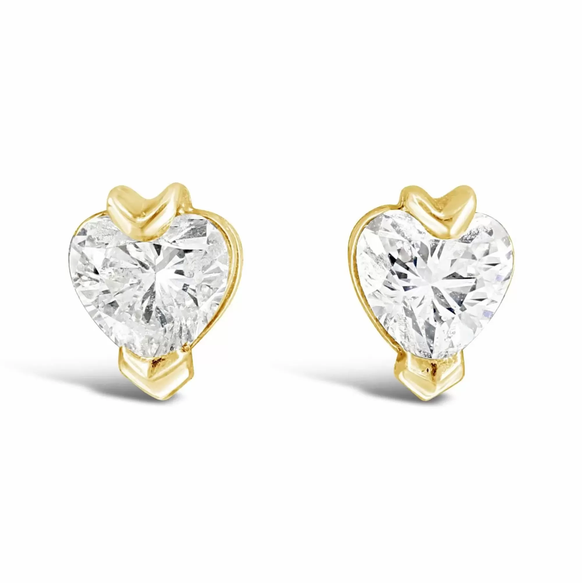 * London Collection Diamond Heart 18K Yellow Gold Stud Earrings Shop