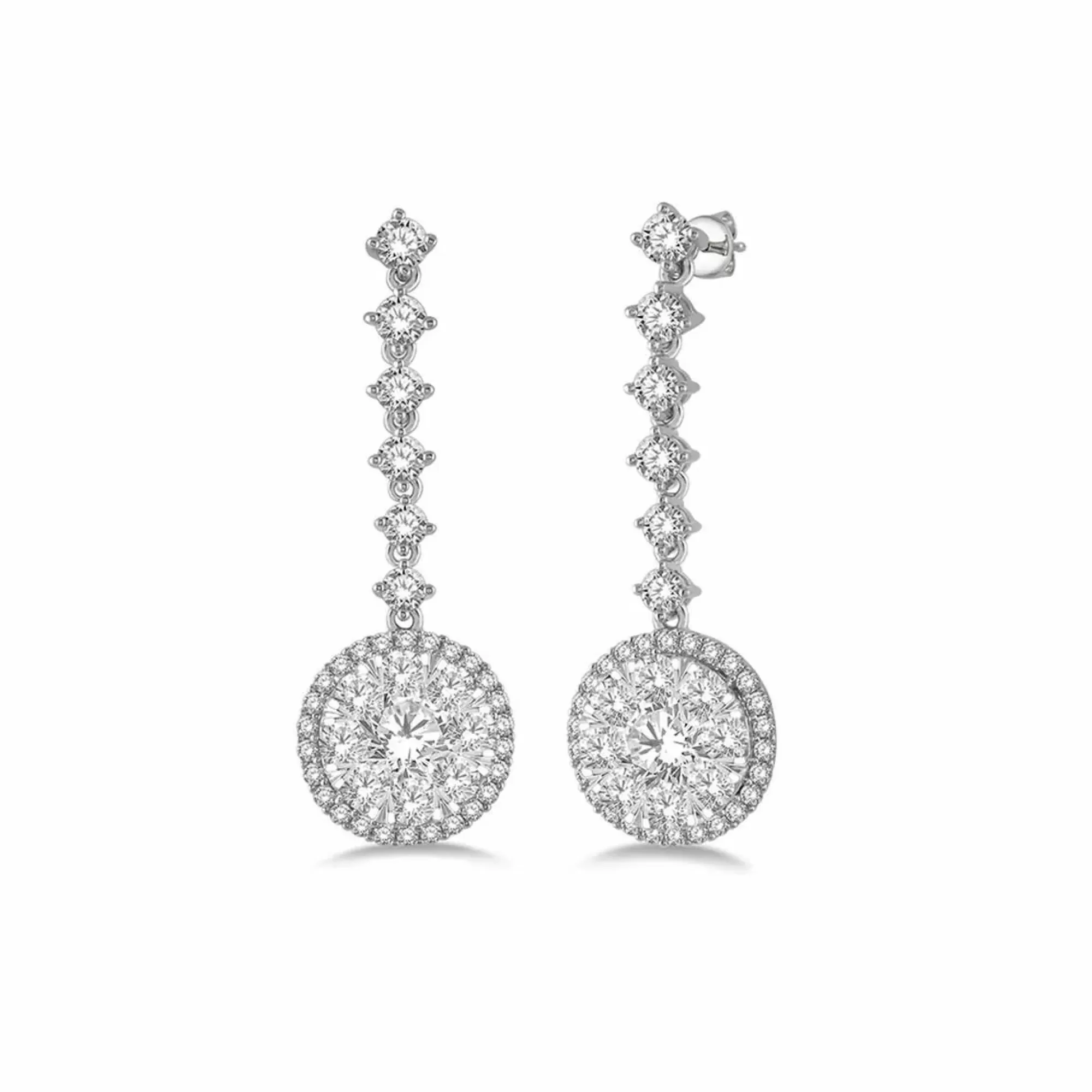 London Collection Lovebright 18K White Gold Diamond Cluster Drop Earrings Outlet
