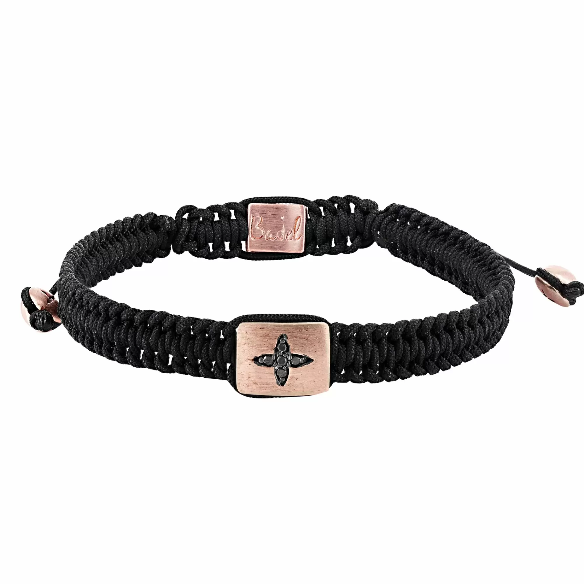 * London Collection Pink Plated Silver And Black Diamond Cord Bracelet Best