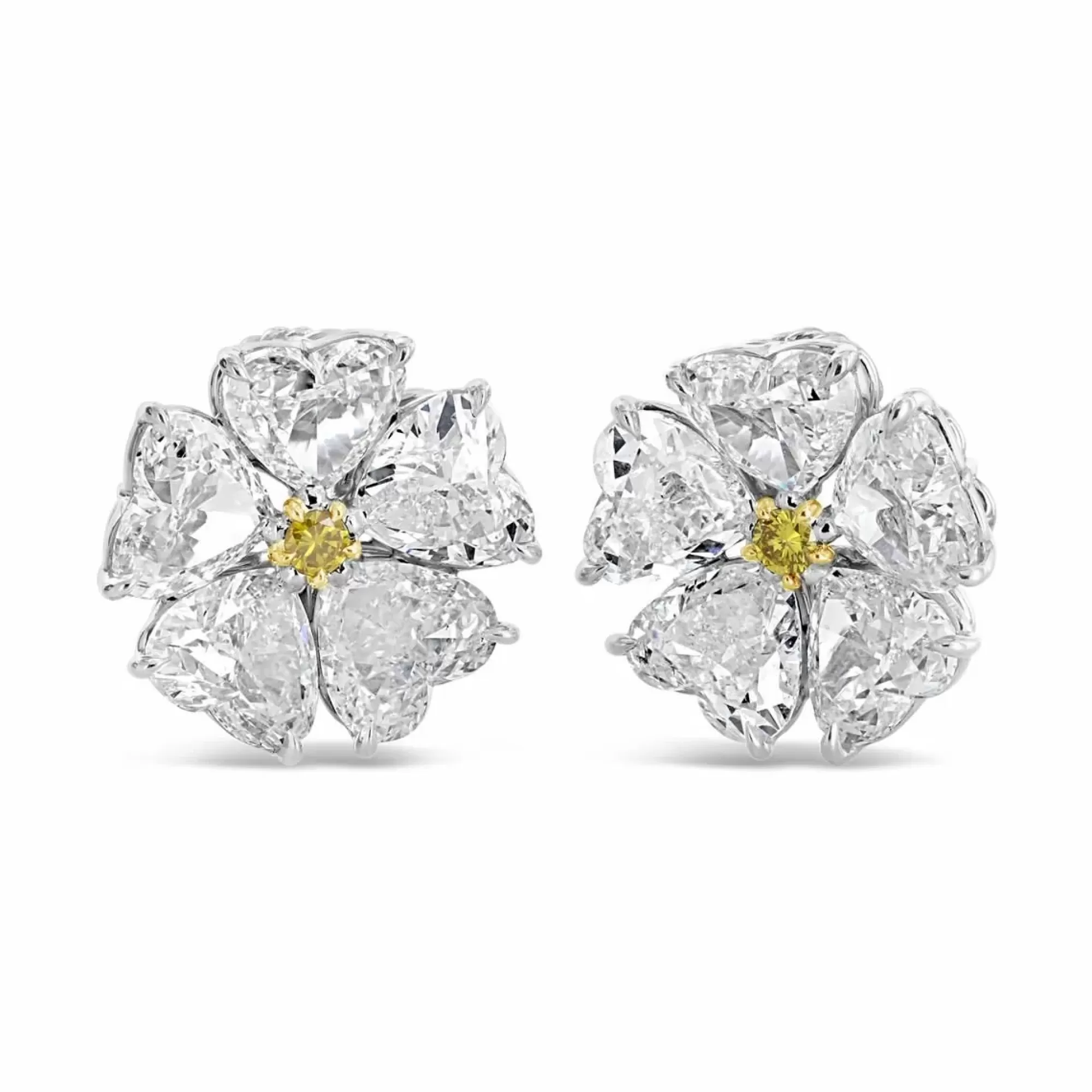 London Collection Platinum And 18K Yellow Gold Diamond Flower Stud Earrings Online