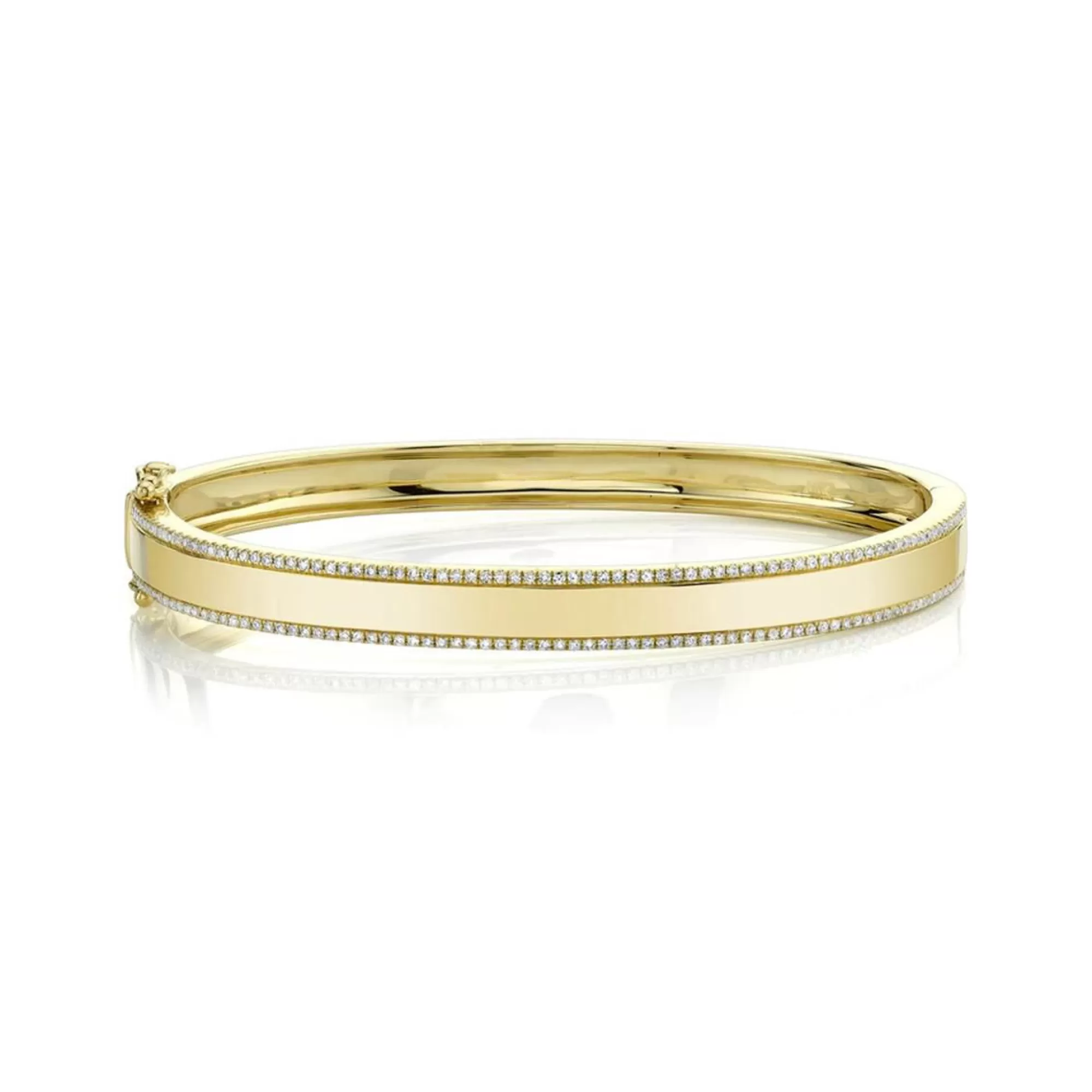 * London Collection Yellow Gold And Diamond Id Bangle Bracelet Cheap