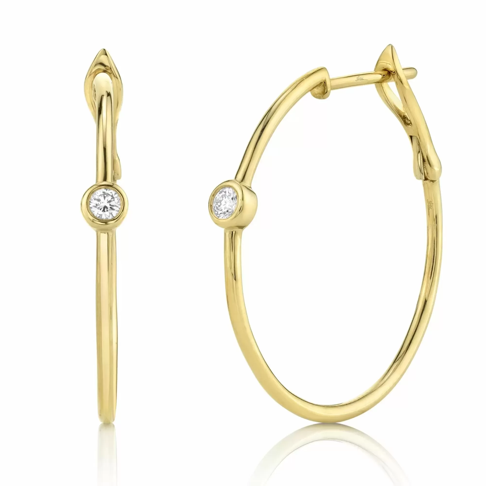 * London Collection Yellow Gold Bezel Hoop Earrings Discount