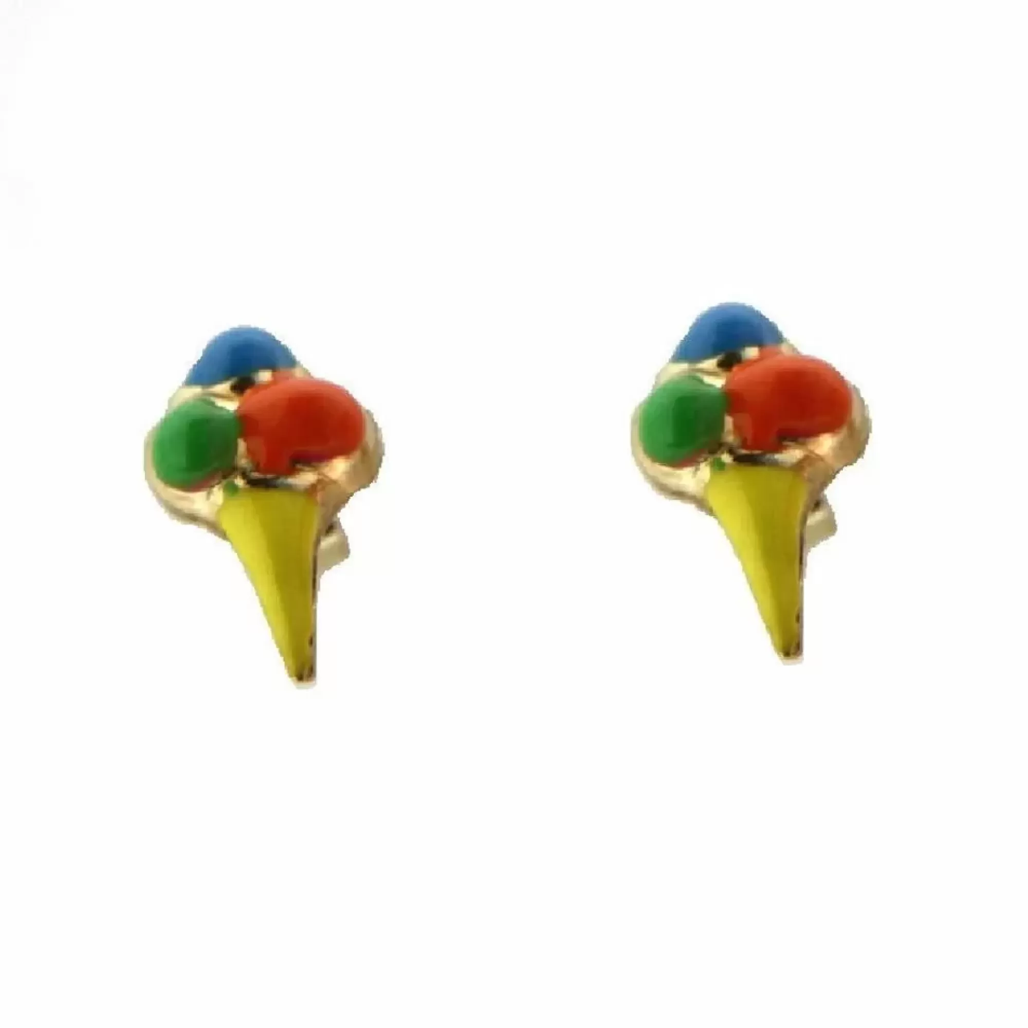 * London Collection Yellow Gold Colorful Enamel Ice Cream Cone Studs Best