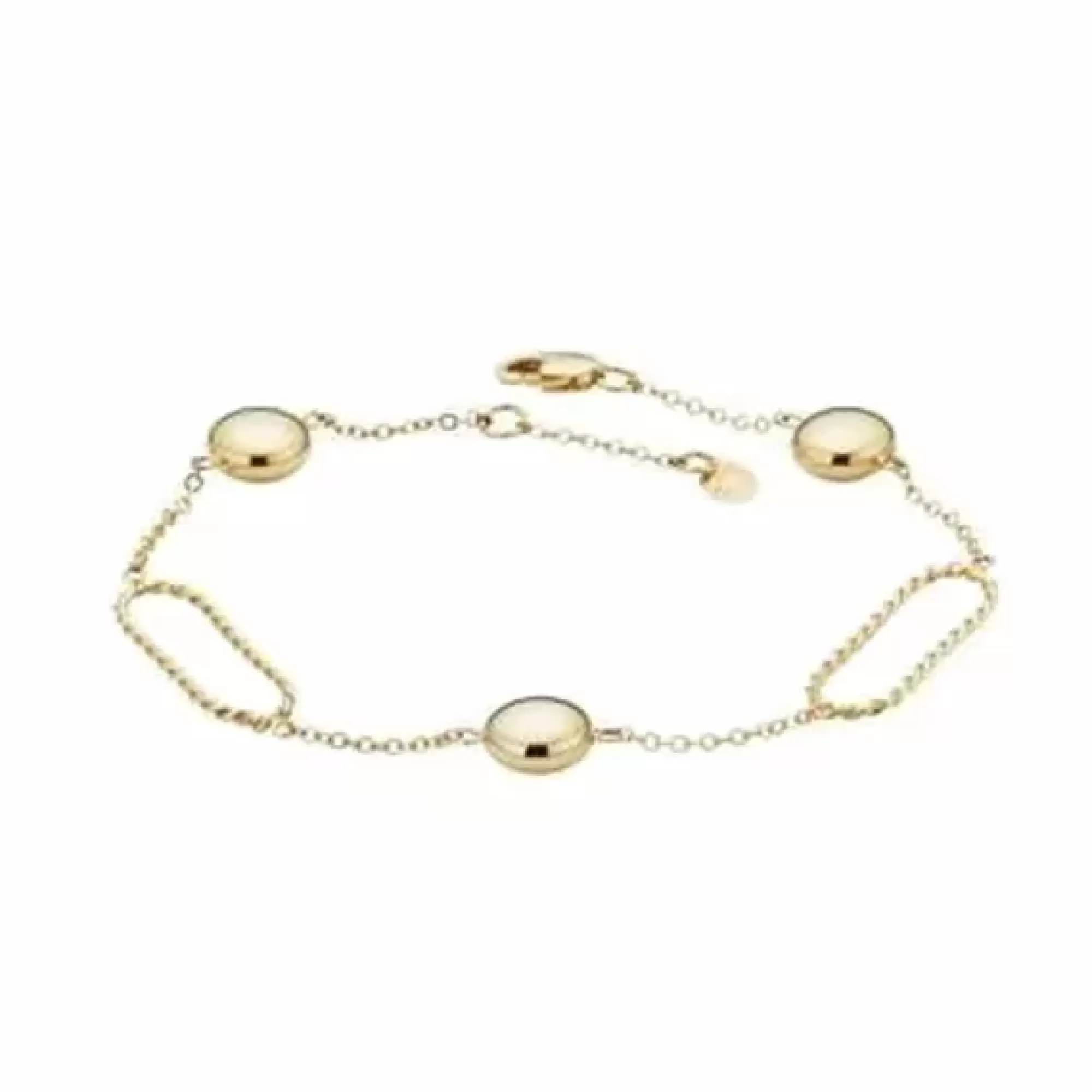 * London Collection Yellow Gold Oval Twist And Bead Bracelet Best