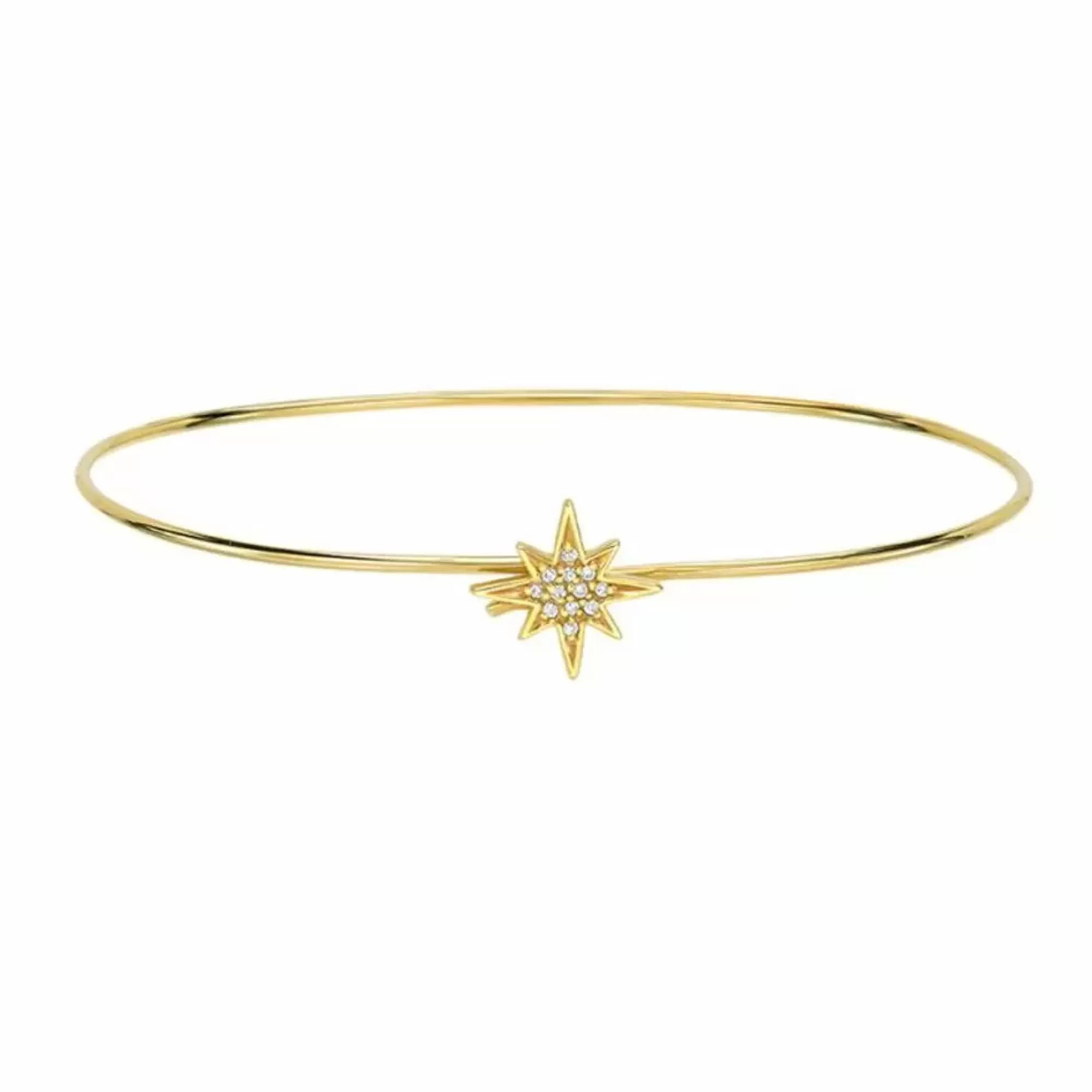 London Collection Yellow Gold Starburst Hook Bangle Bracelet Best Sale