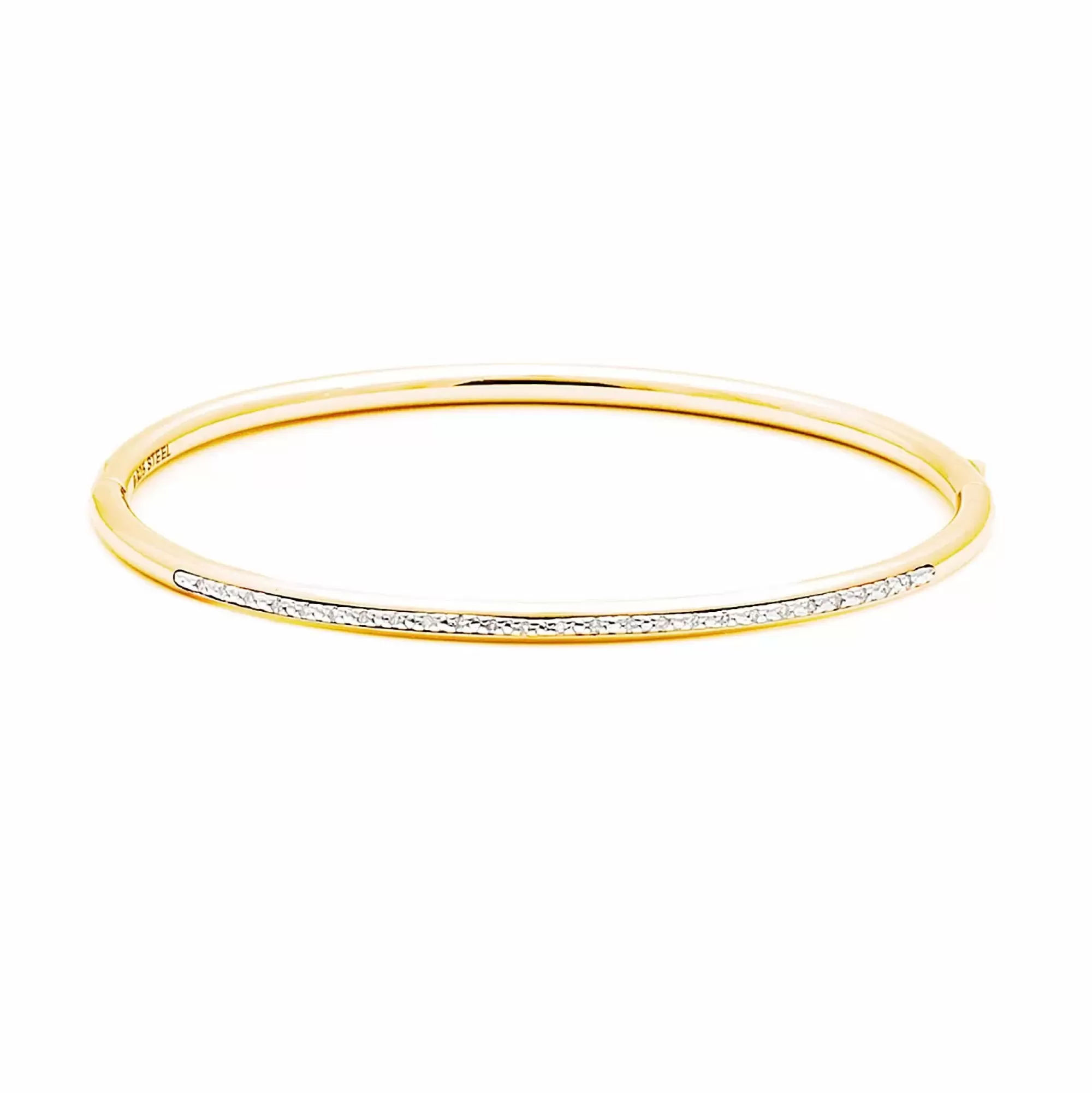 * London Collection Yellow Gold Tone Pave Diamond Bangle Cheap