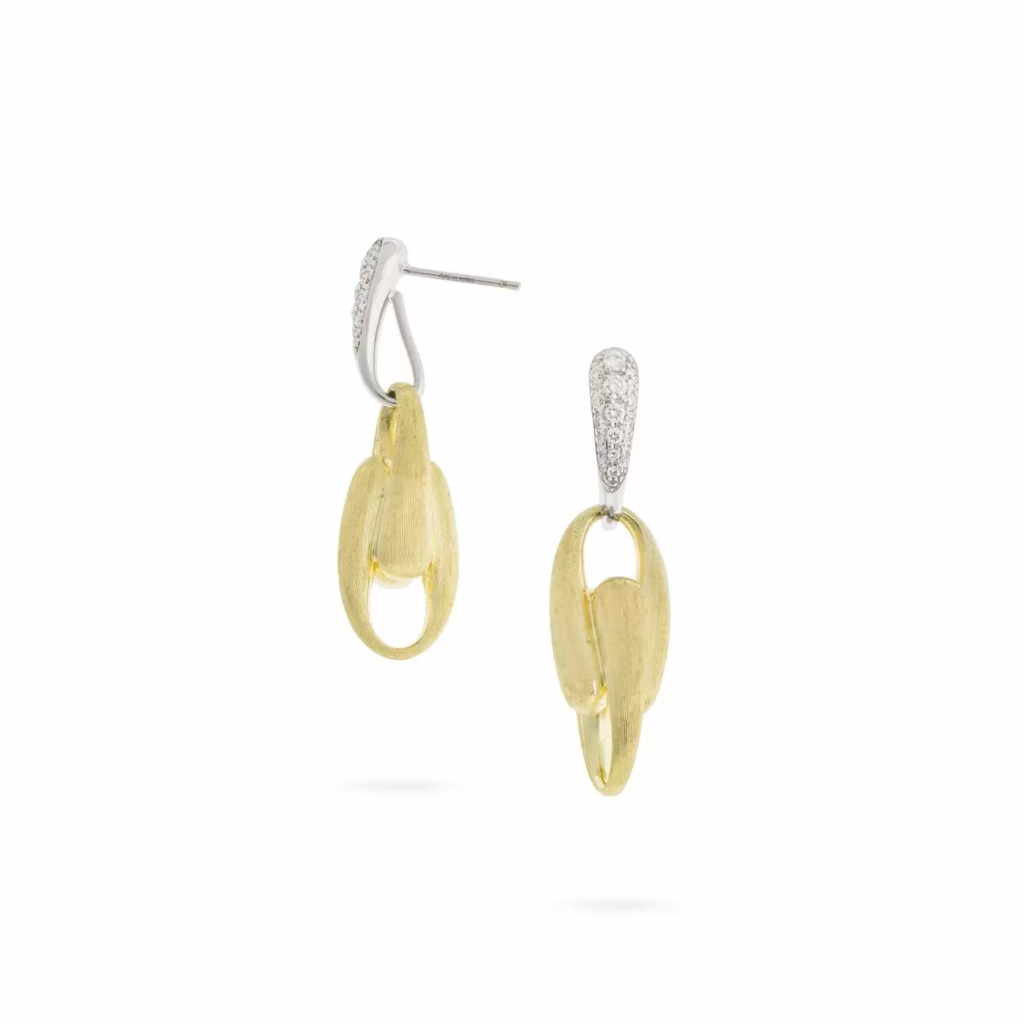 Marco Bicego Legami 18K Yellow Gold Medium Diamond Drop Link Earrings Hot